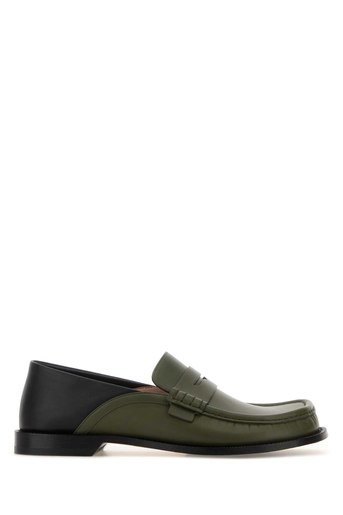 Loewe Men Two-Tone Leather Campo Flap Loafers LOEWE