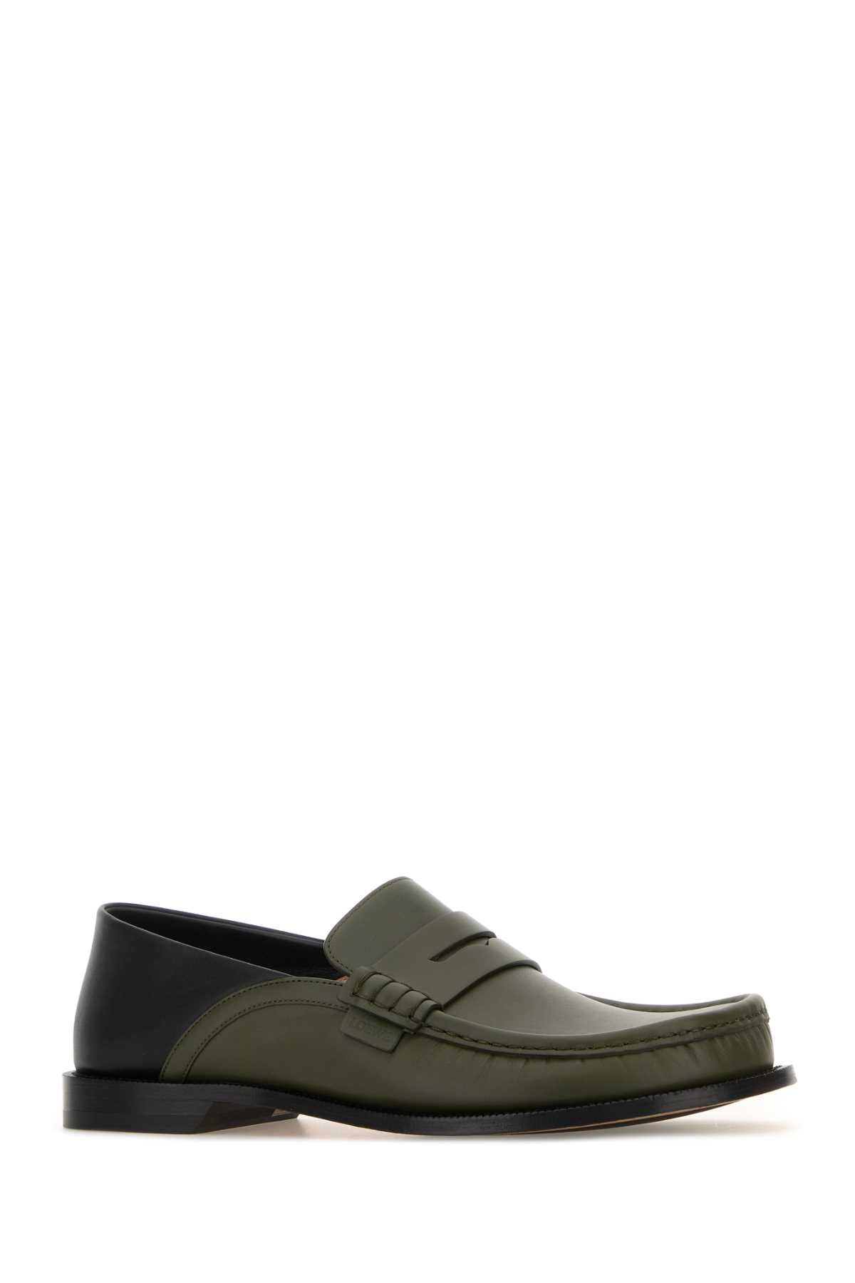 Loewe Men Two-Tone Leather Campo Flap Loafers LOEWE