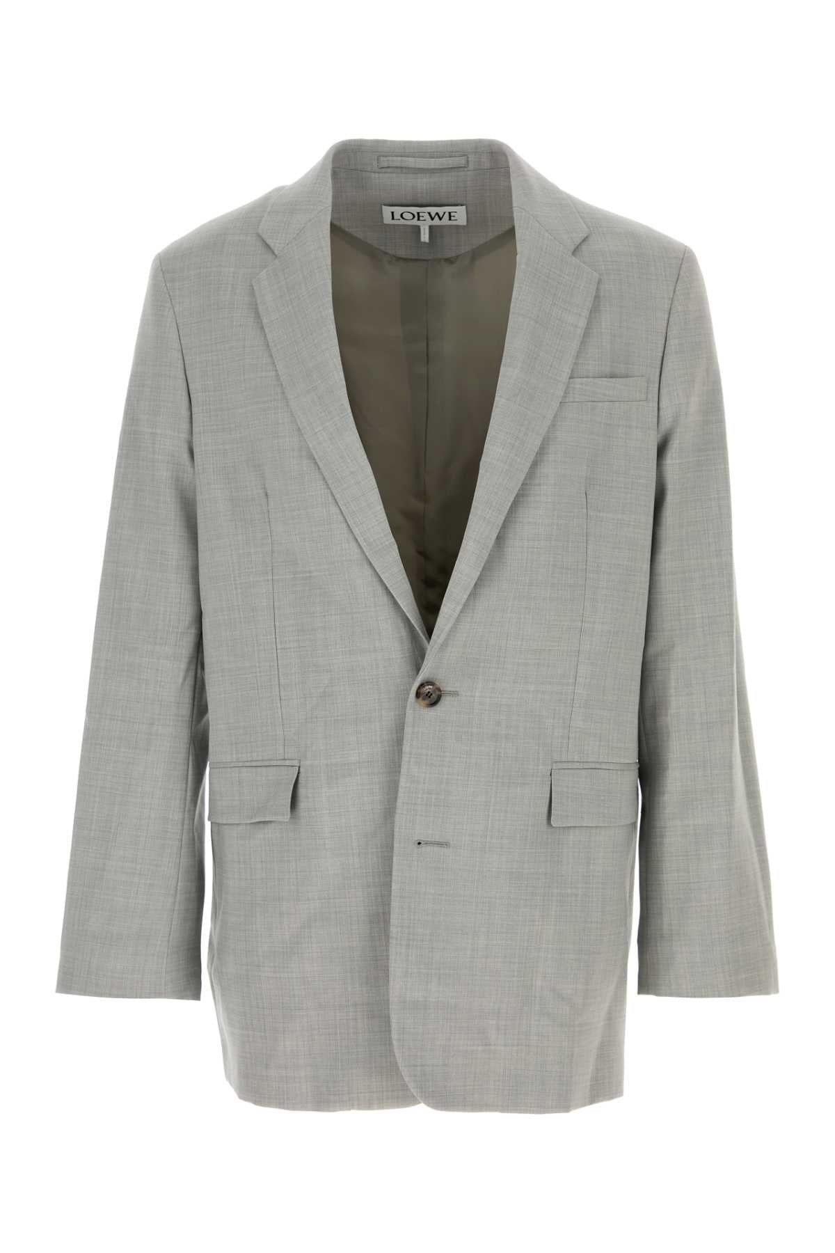 Loewe Men Grey Wool Blazer LOEWE