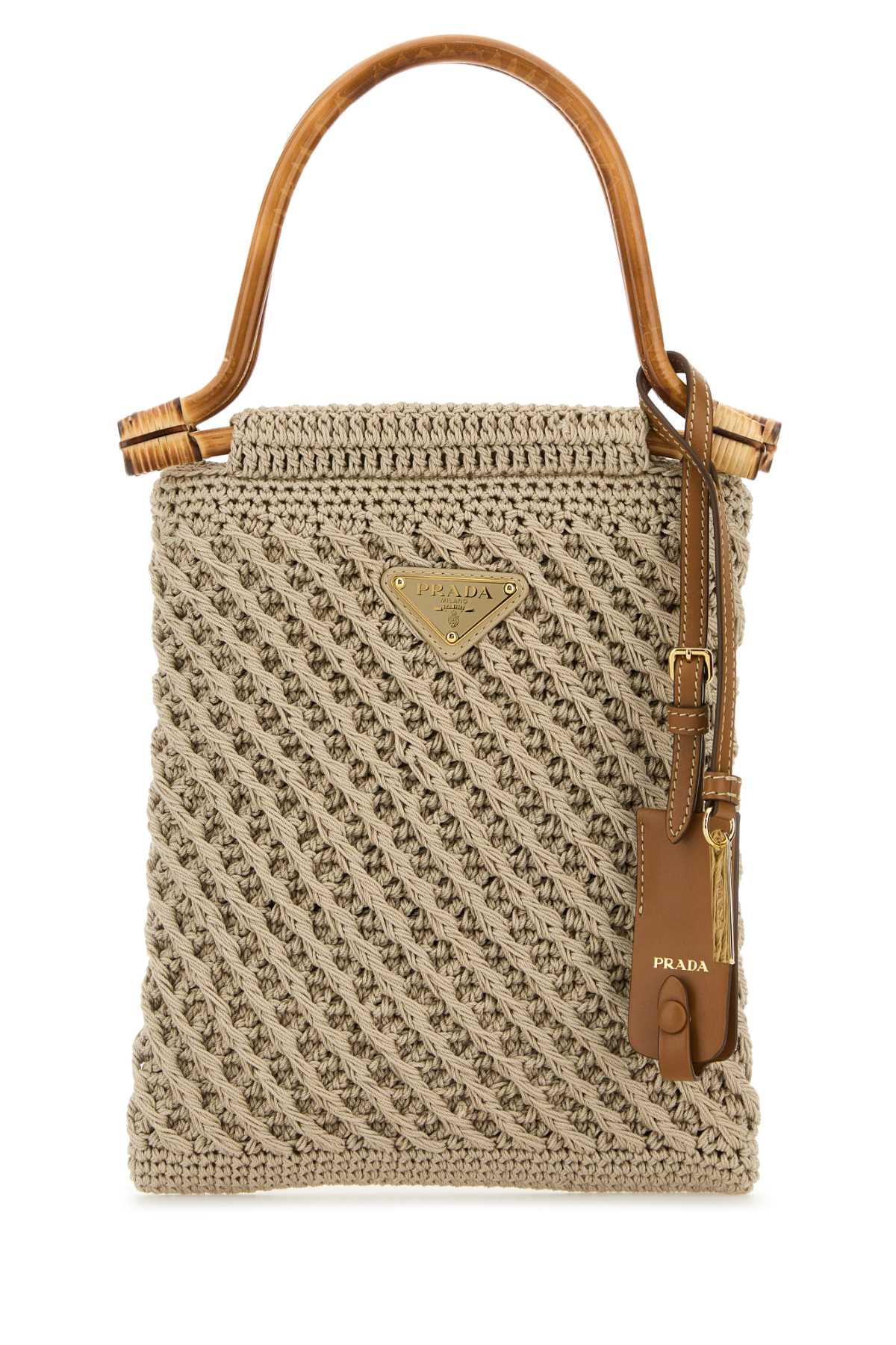 Prada Women Cappuccino Crochet Handbag PRADA