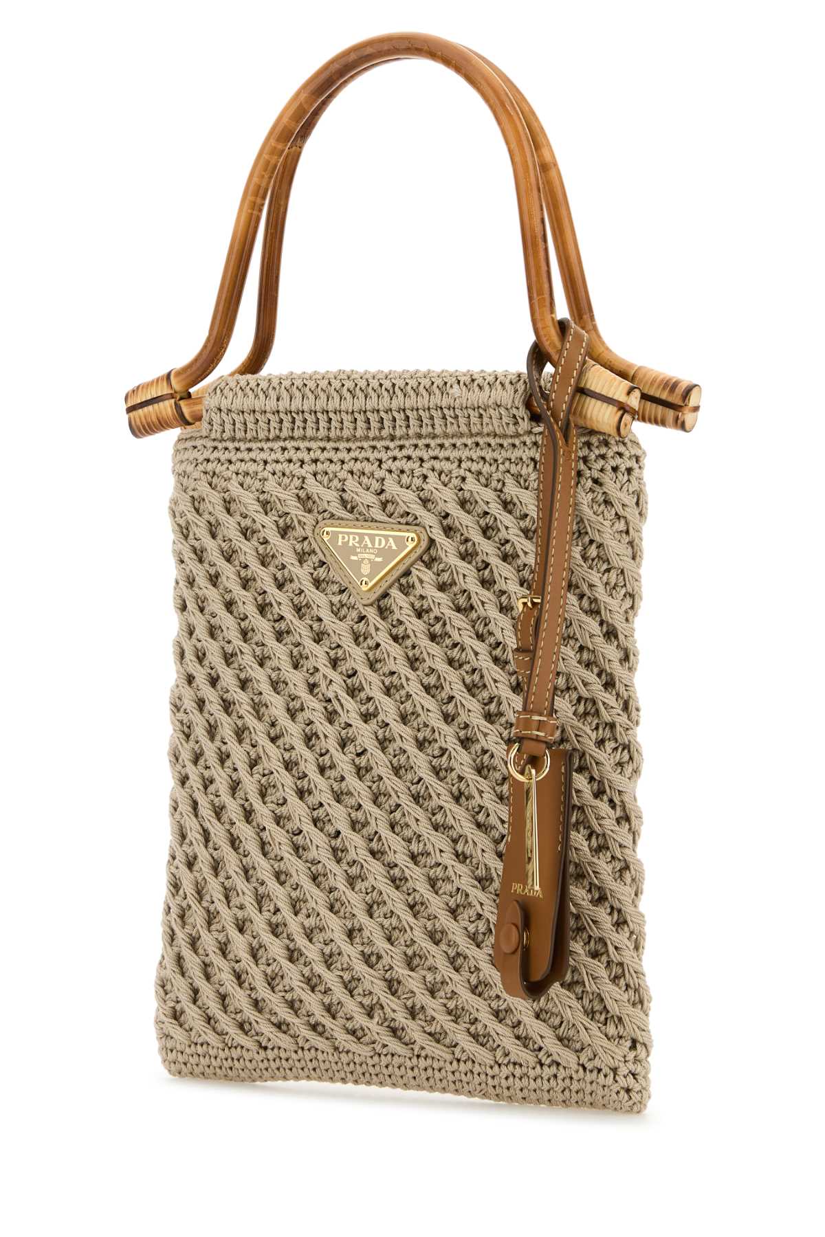Prada Women Cappuccino Crochet Handbag PRADA