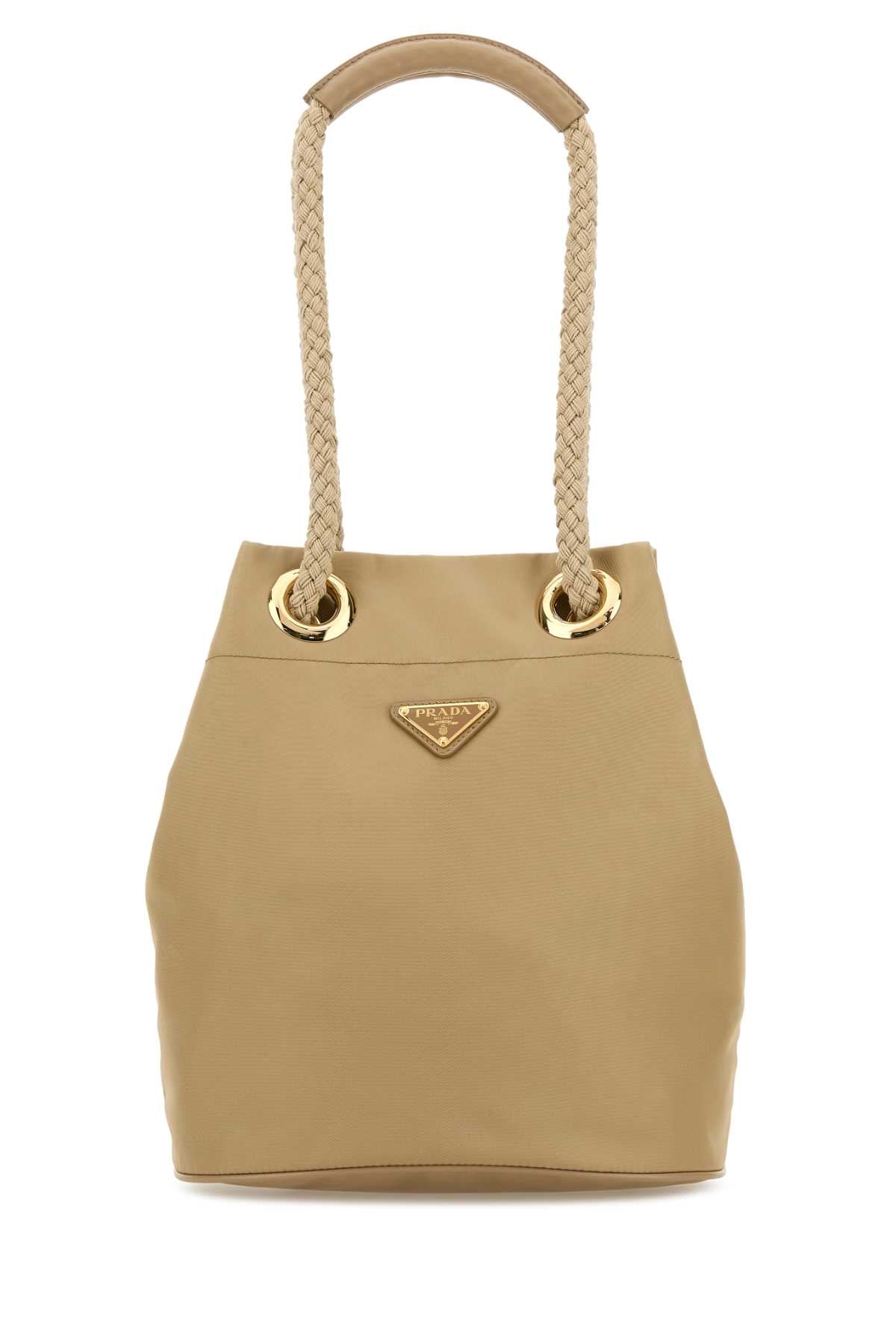 Prada Women Sand Re-Nylon Prada Mariner Bucket Bag PRADA