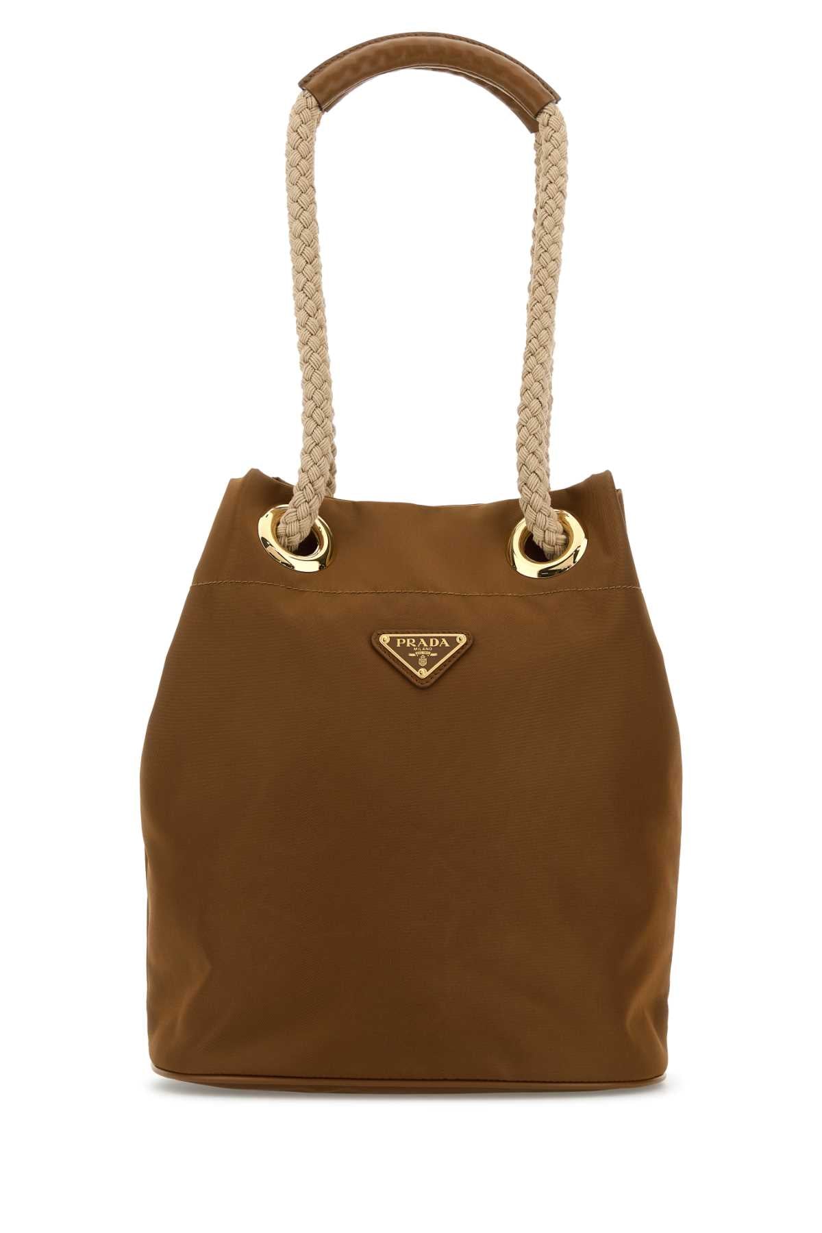 Prada Women Camel Re-Nylon Prada Mariner Bucket Bag PRADA