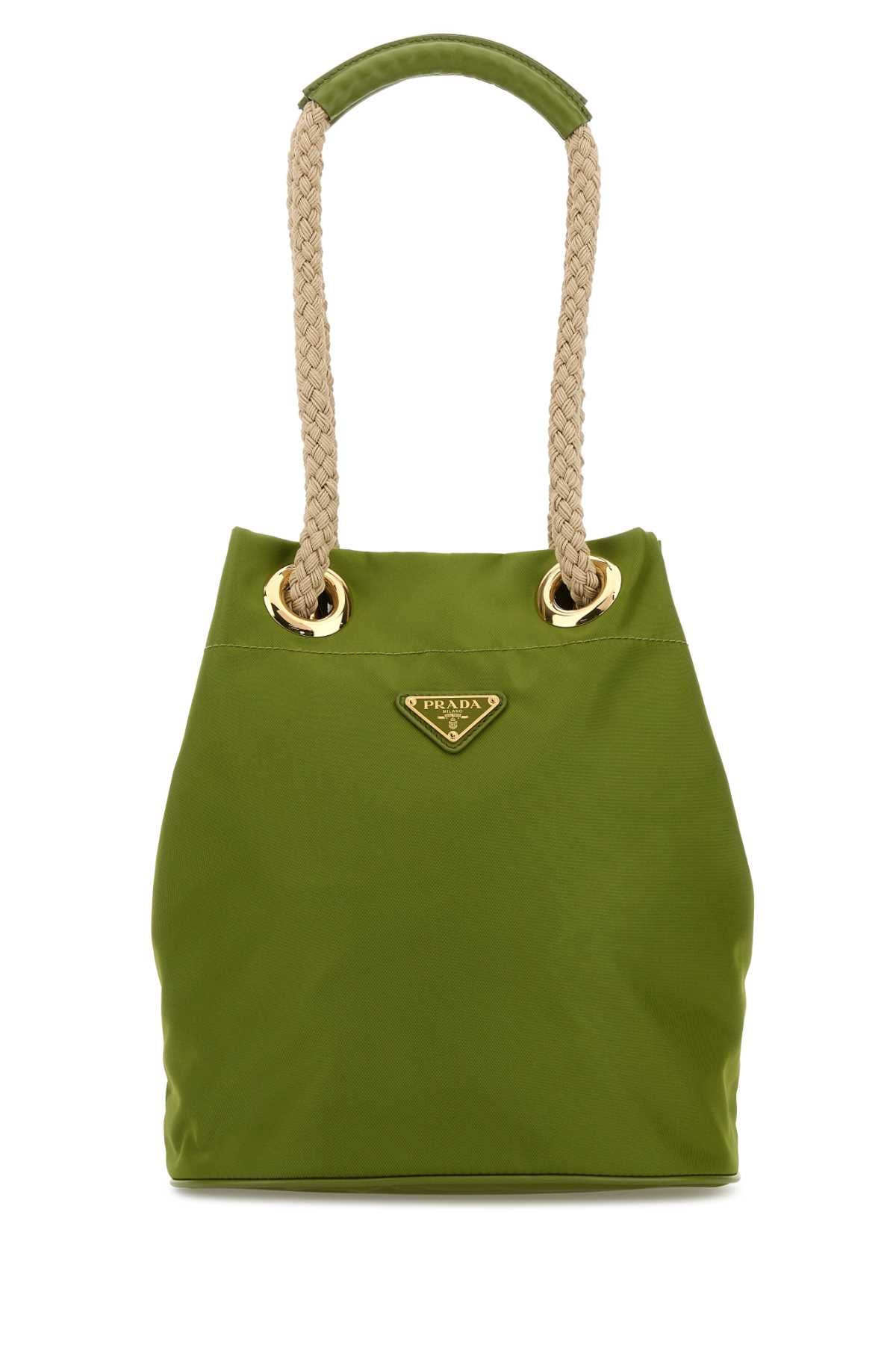 Prada Women Green Re-Nylon Prada Mariner Bucket Bag PRADA