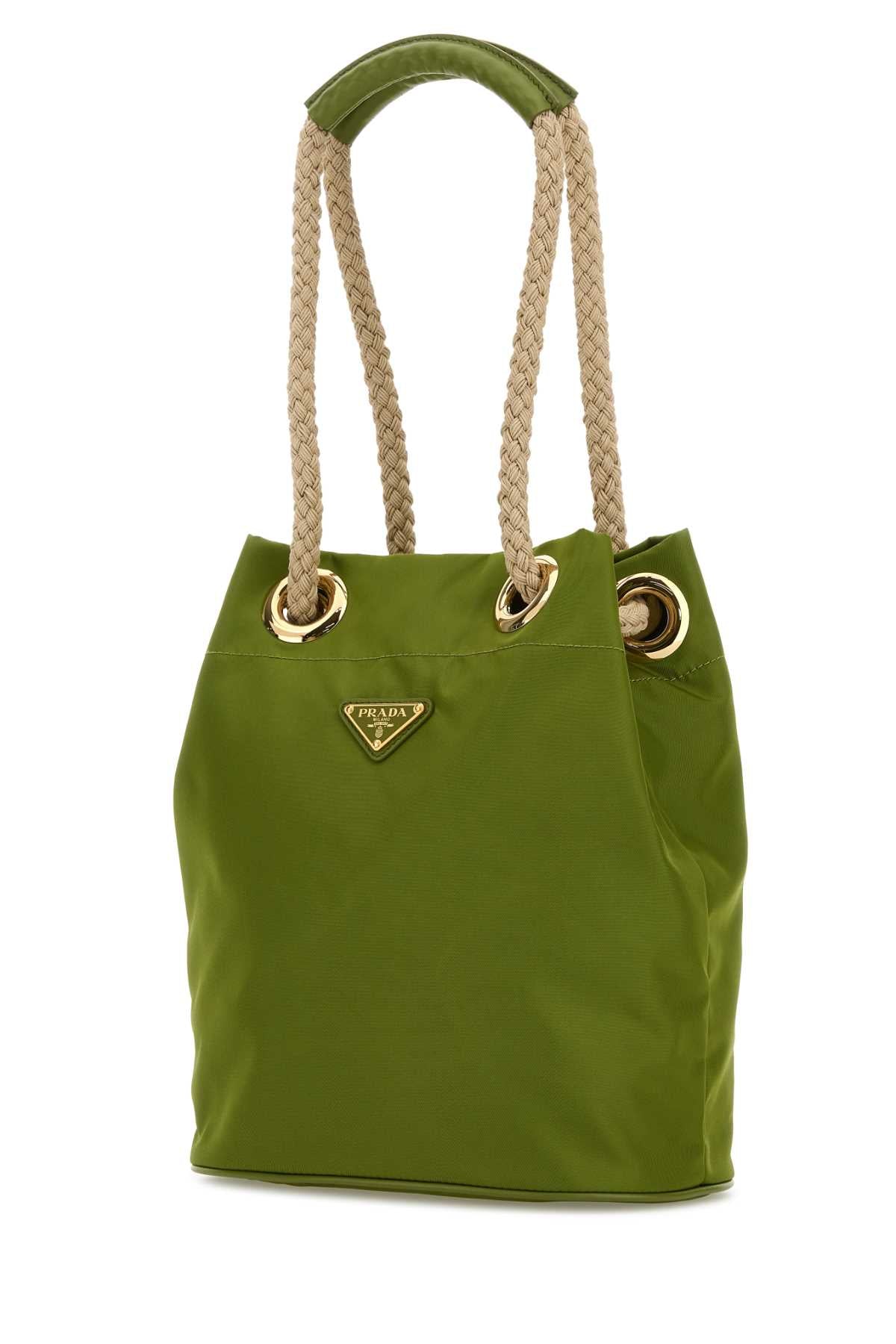 Prada Women Green Re-Nylon Prada Mariner Bucket Bag PRADA