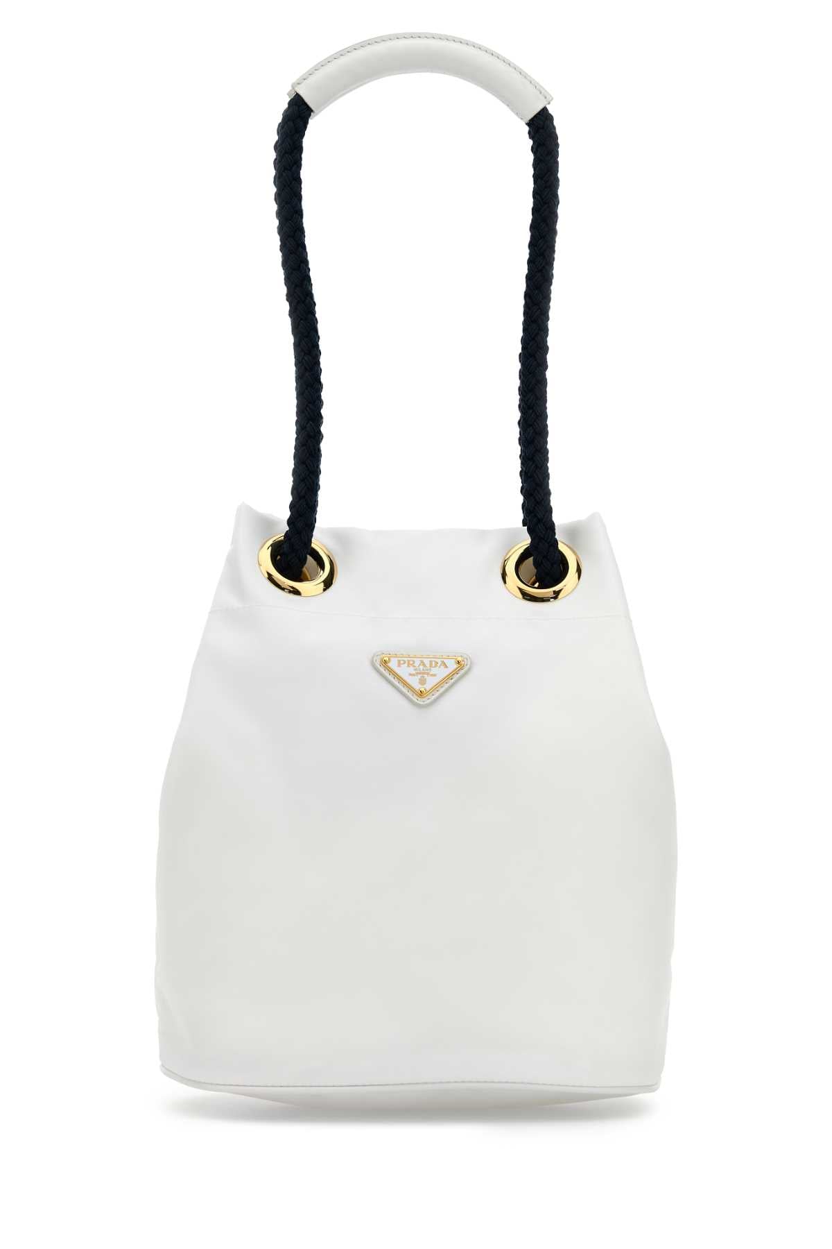 Prada Women White Re-Nylon Prada Mariner Bucket Bag PRADA