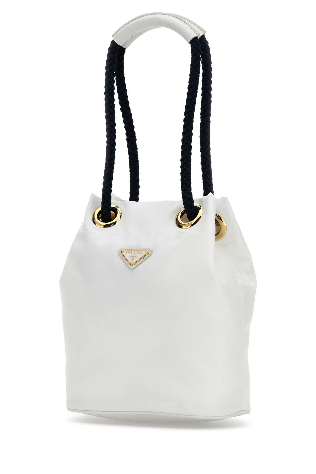 Prada Women White Re-Nylon Prada Mariner Bucket Bag PRADA