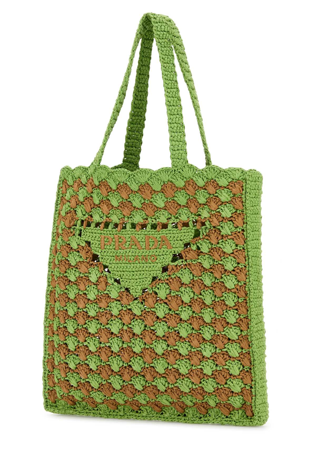 Prada Women Two-Tone Raffia Shopping Bag PRADA