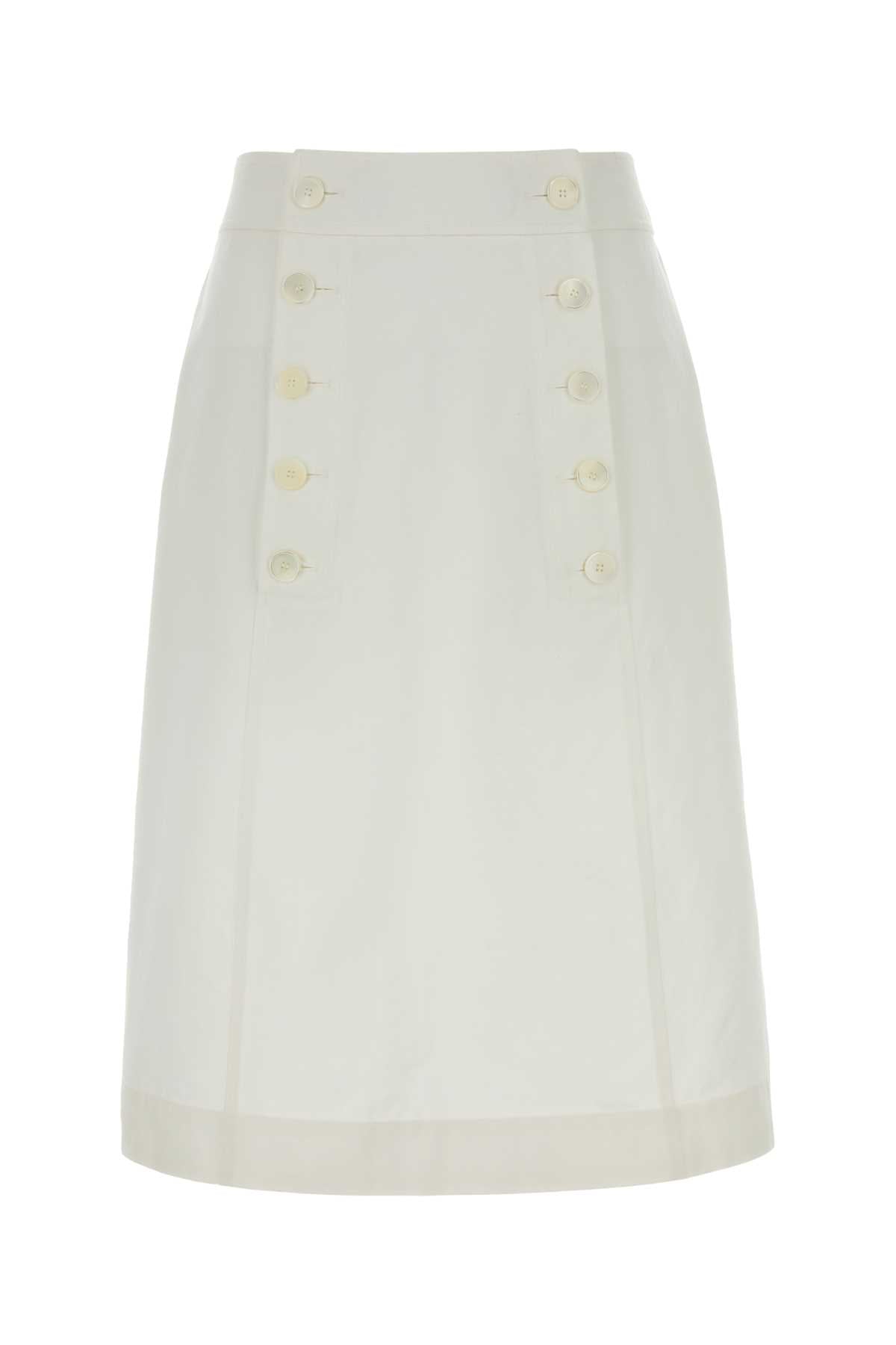 Prada Women White Gabardine Skirt PRADA
