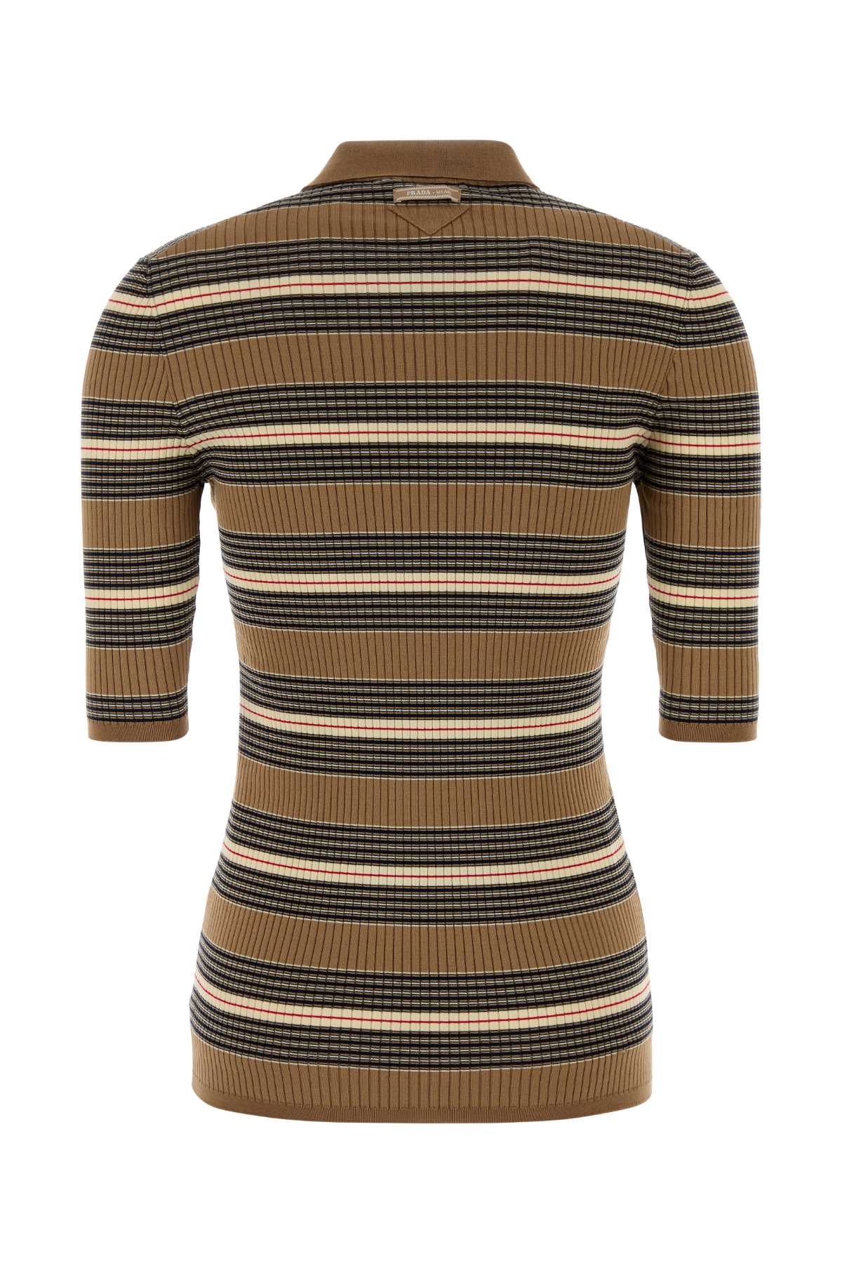 Prada Women Embroidered Stretch Cotton Blend Polo Shirt PRADA