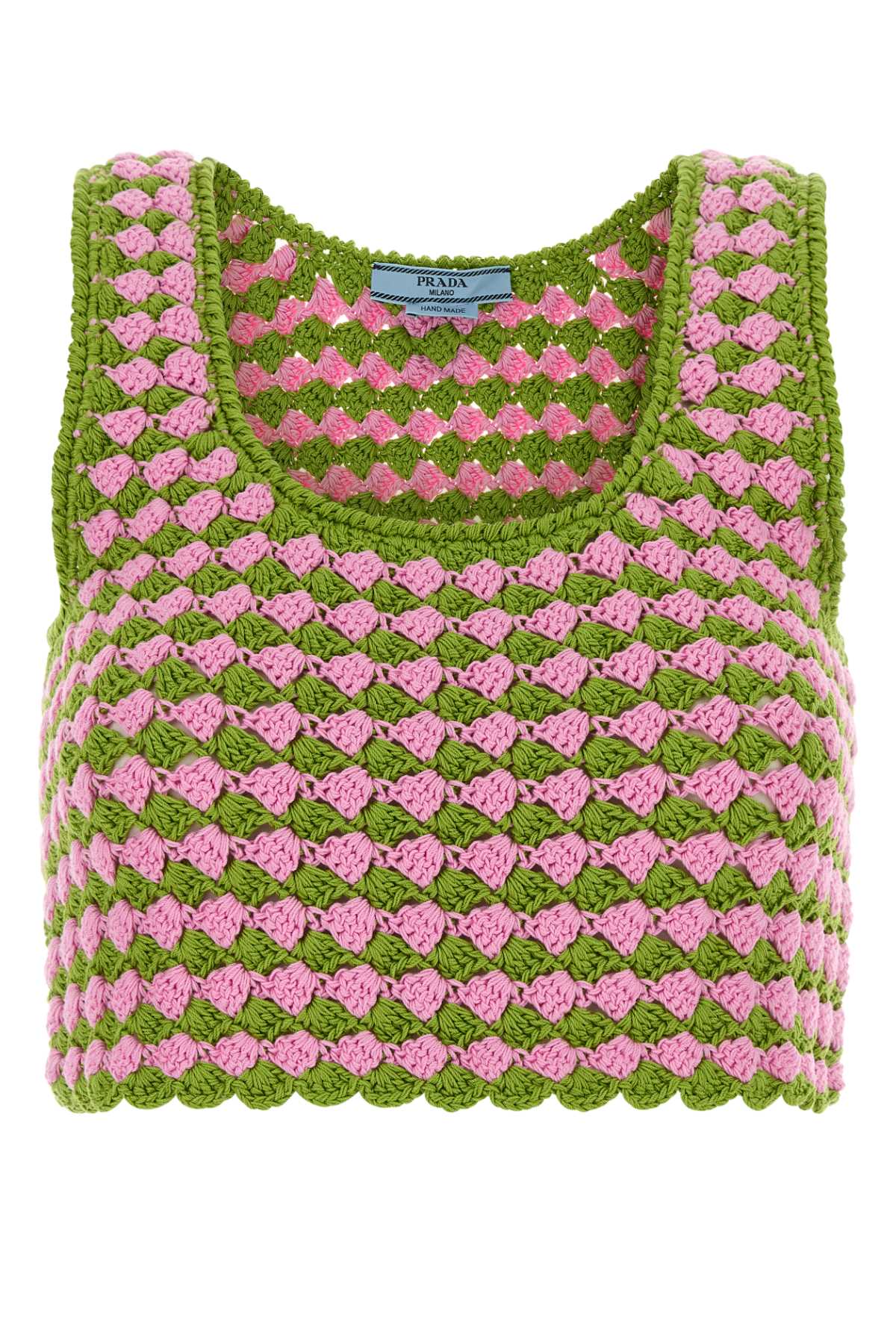 Prada Women Tow-Tone Crochet Crop Top PRADA