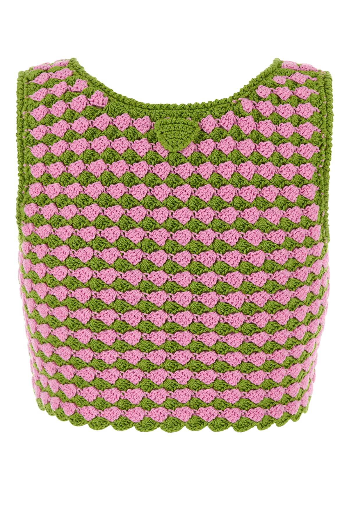 Prada Women Tow-Tone Crochet Crop Top PRADA