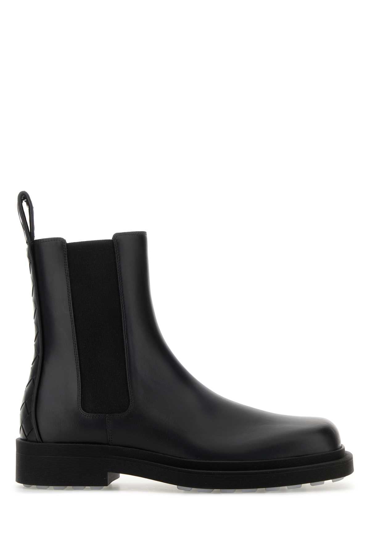 Bottega Veneta Men Black Leather Chelsea Ben Ankle Boots