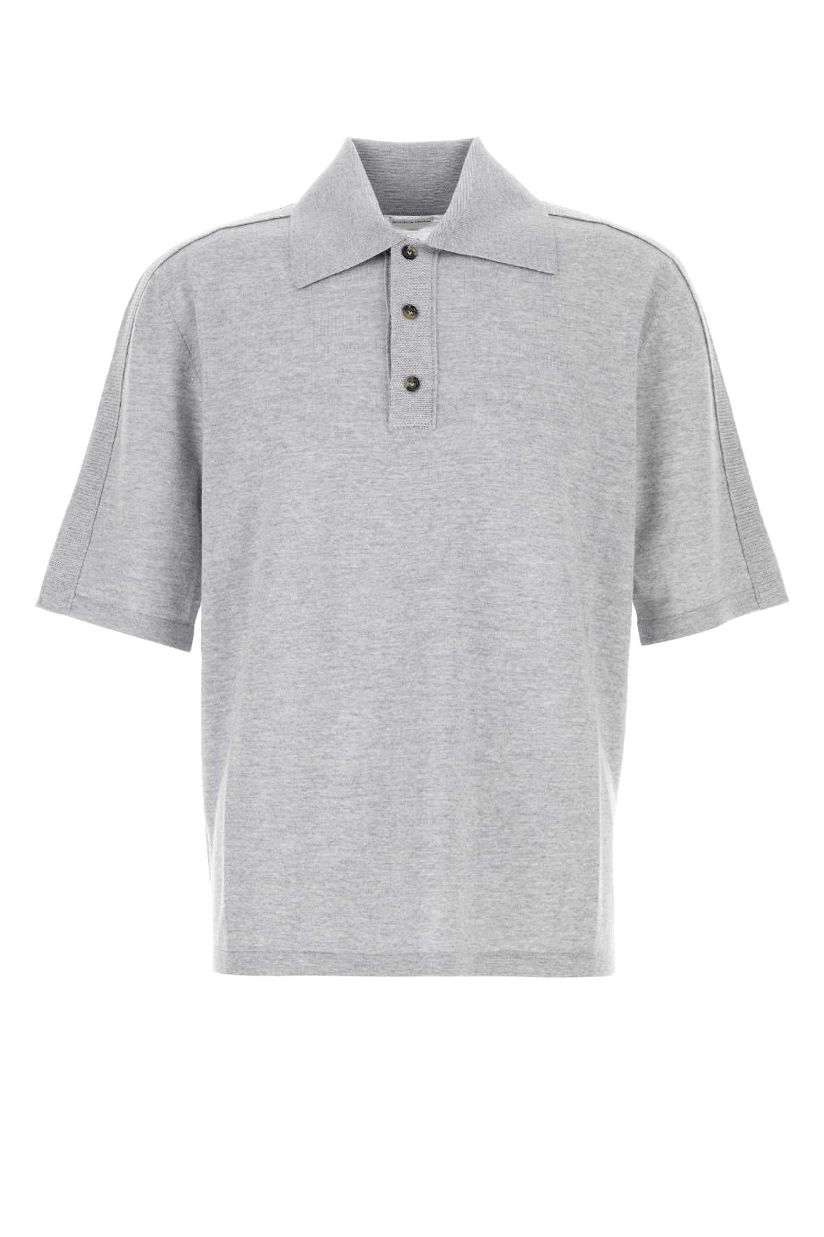 Bottega Veneta Men Grey Wool Polo Shirt BOTTEGA VENETA