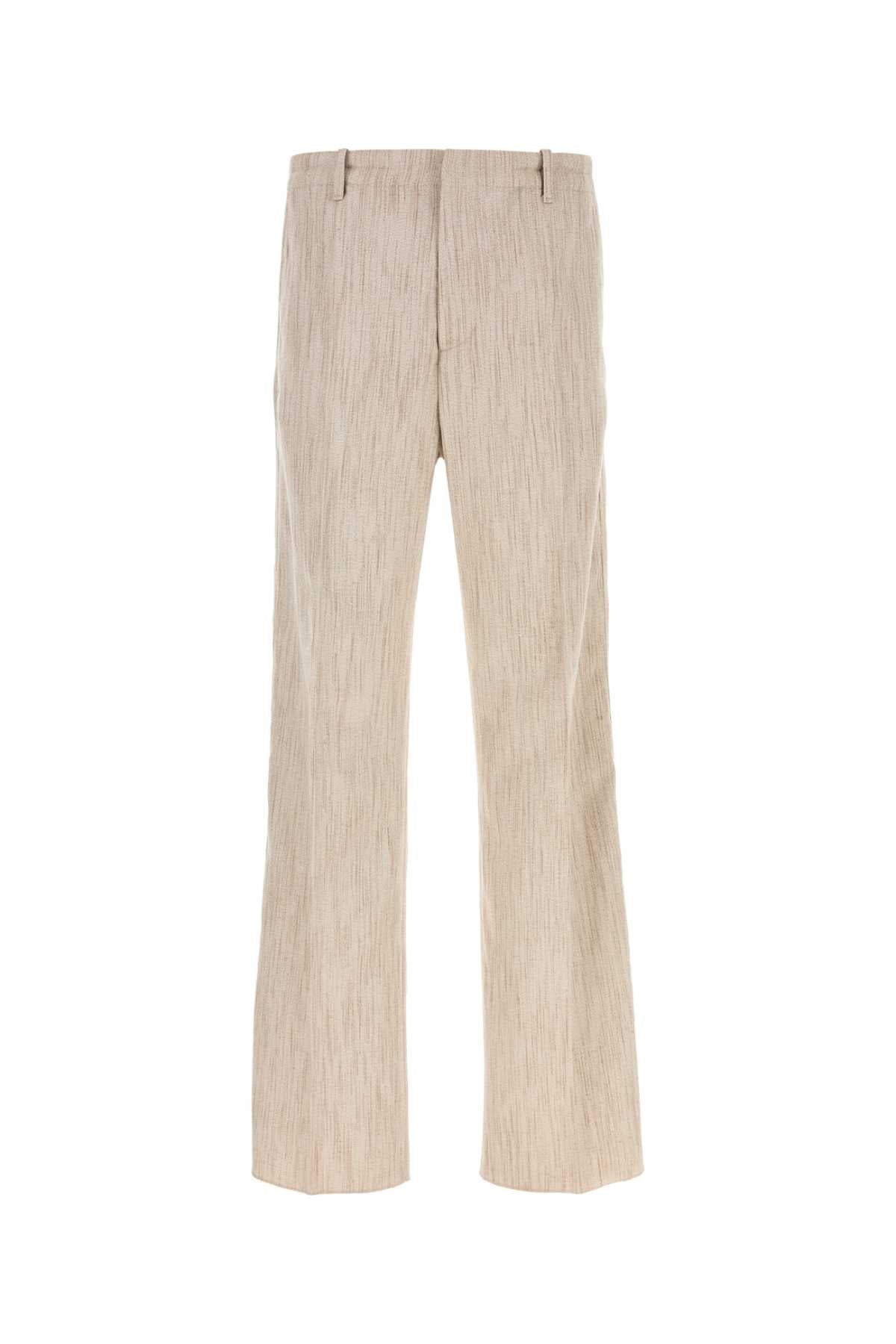 Bottega Veneta Men Melange Sand Viscose Blend Pant BOTTEGA VENETA
