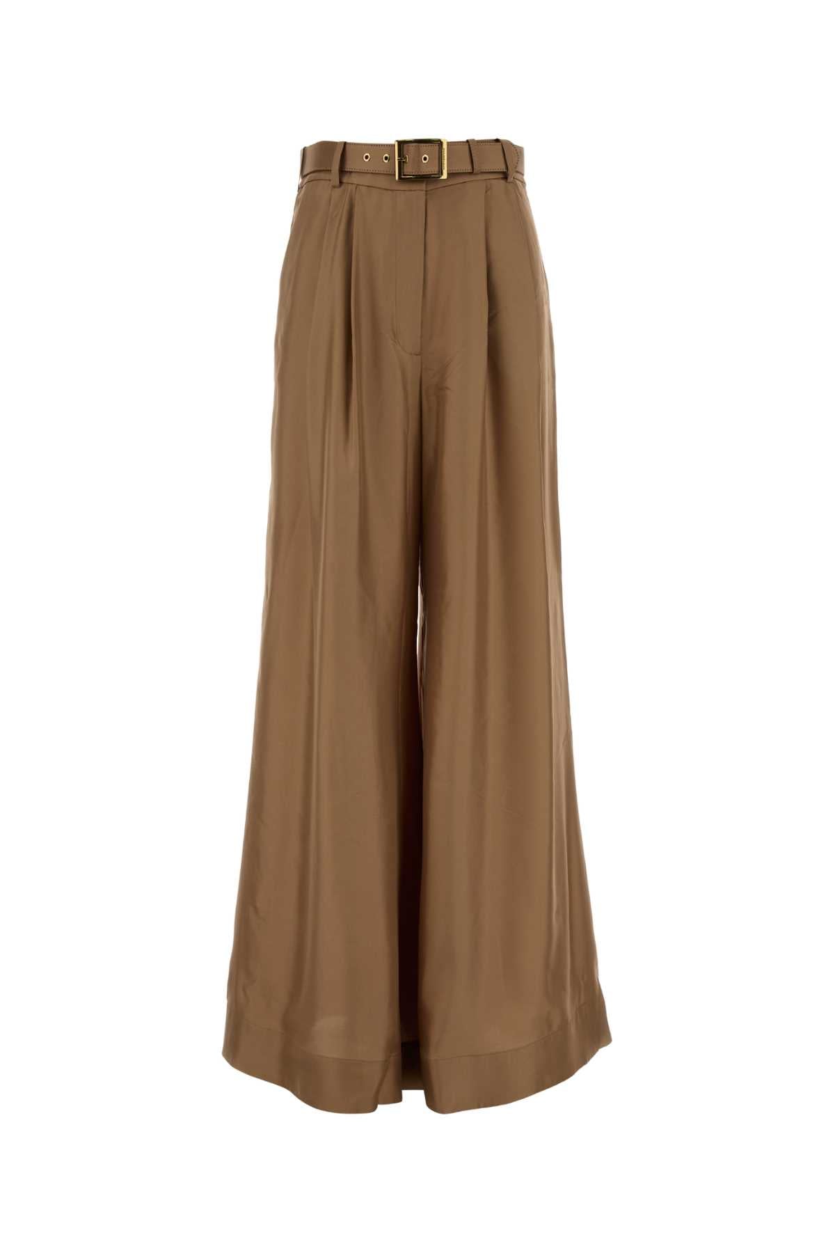 Zimmermann Women Camel Satin Wide-Leg Pant ZIMMERMANN