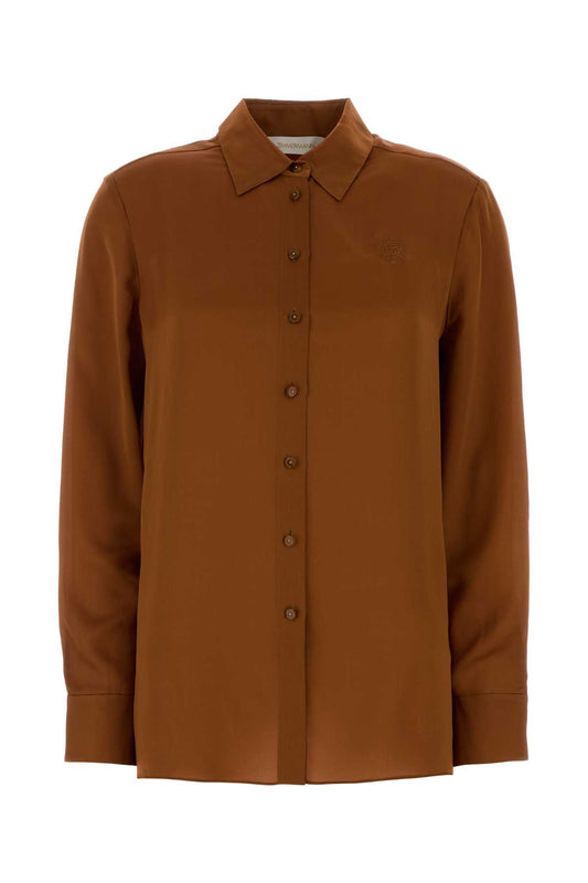Zimmermann Women Caramel Satin Hypnotic Shirt ZIMMERMANN