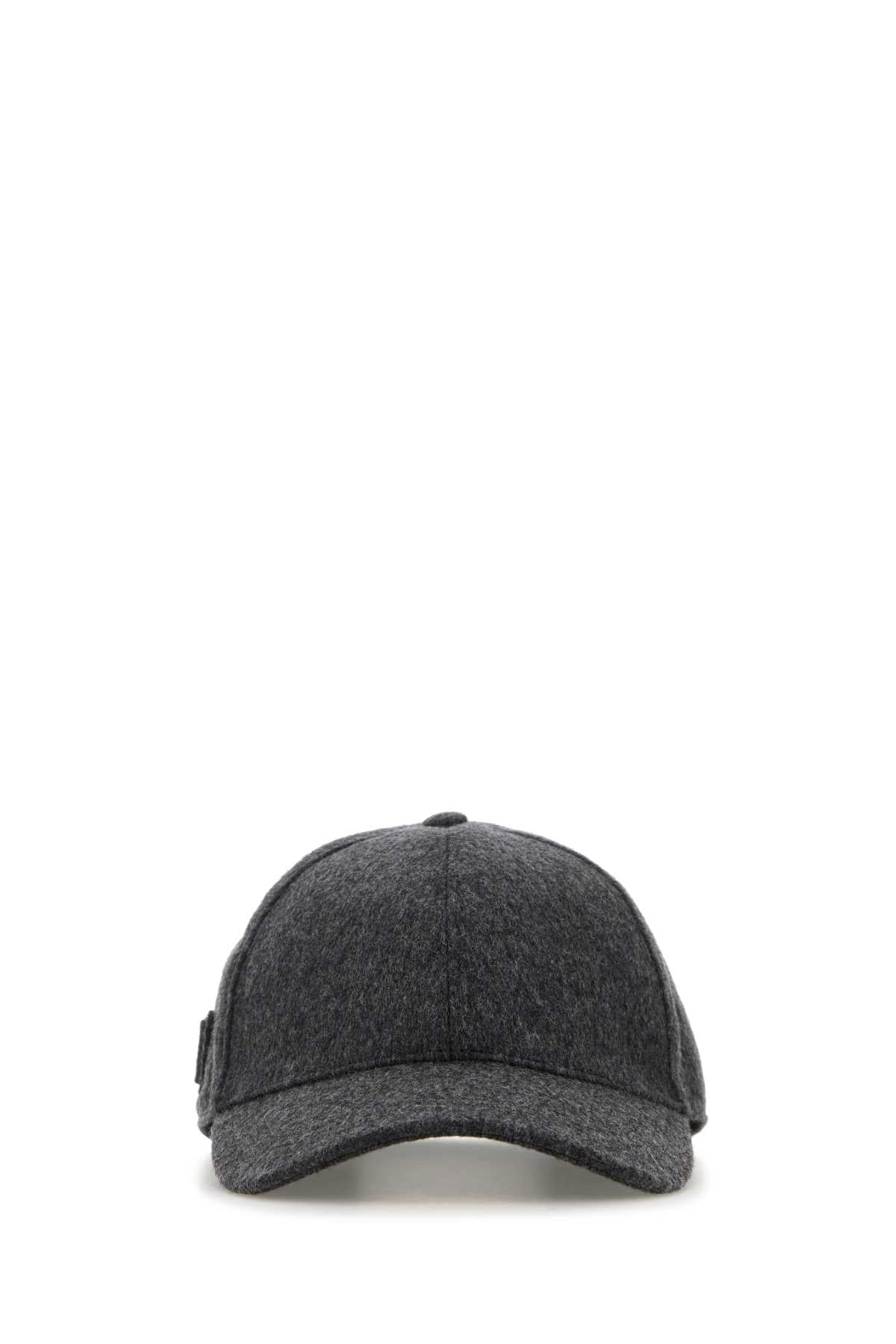 Prada Women Dark Grey Flannel Baseball Cap