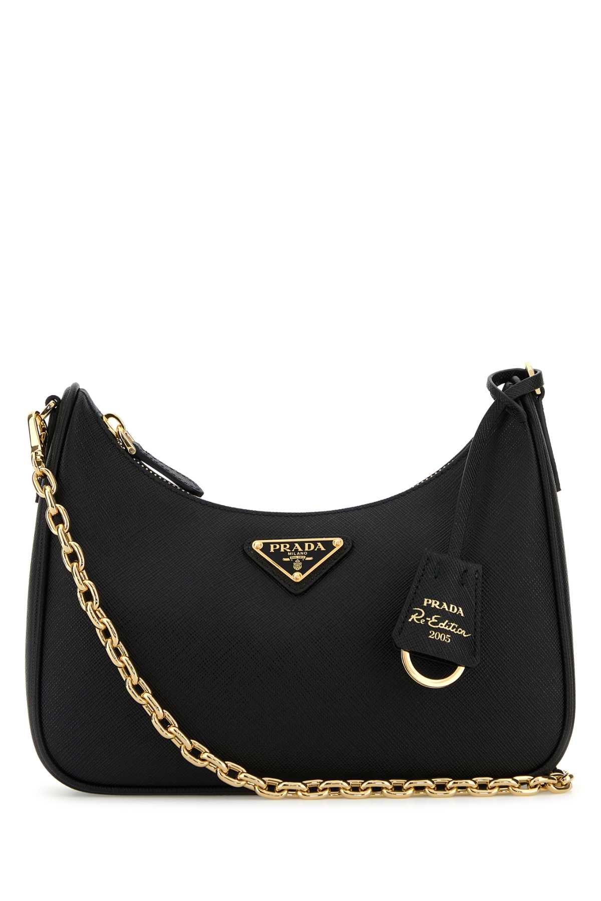 Prada Women Black Leather Re-Edition 2005 Shoulder Bag PRADA