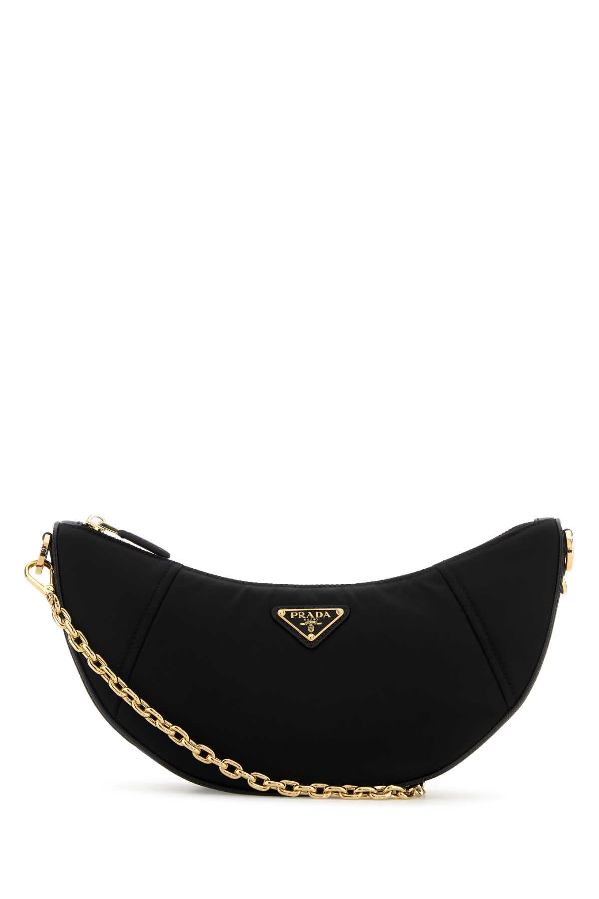 Prada Women Black Re-Nylon Prada Demi-Lune Shoulder Bag PRADA