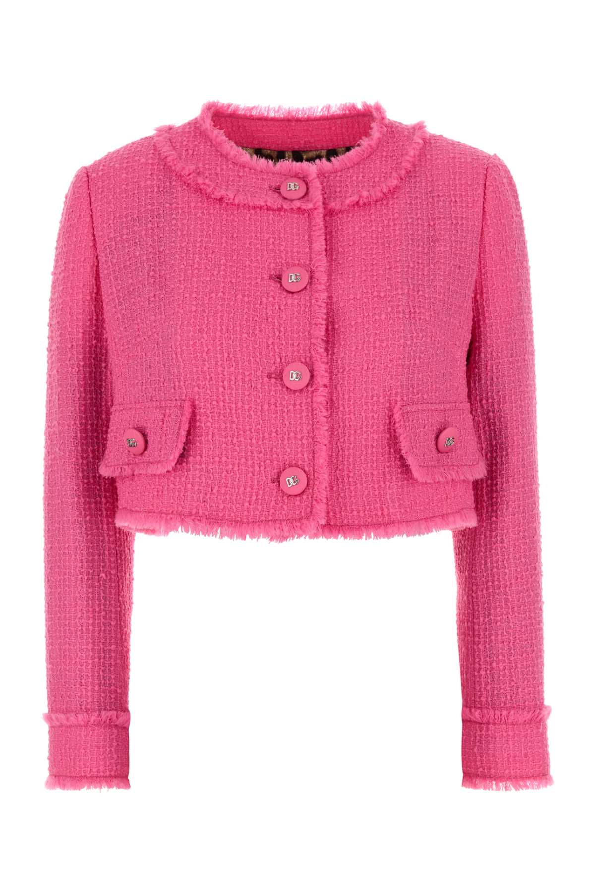 Dolce & Gabbana Women Fuchsia Tweed Blazer DOLCE & GABBANA