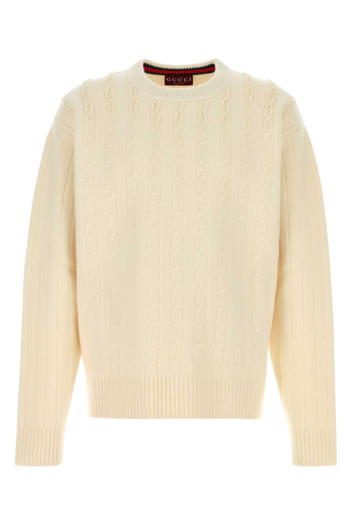 Gucci Men Ivory Wool Blend Sweater GUCCI