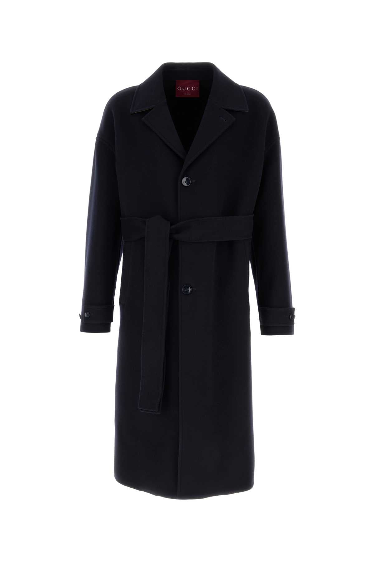 Gucci Men Midnight Blue Wool Blend Coat