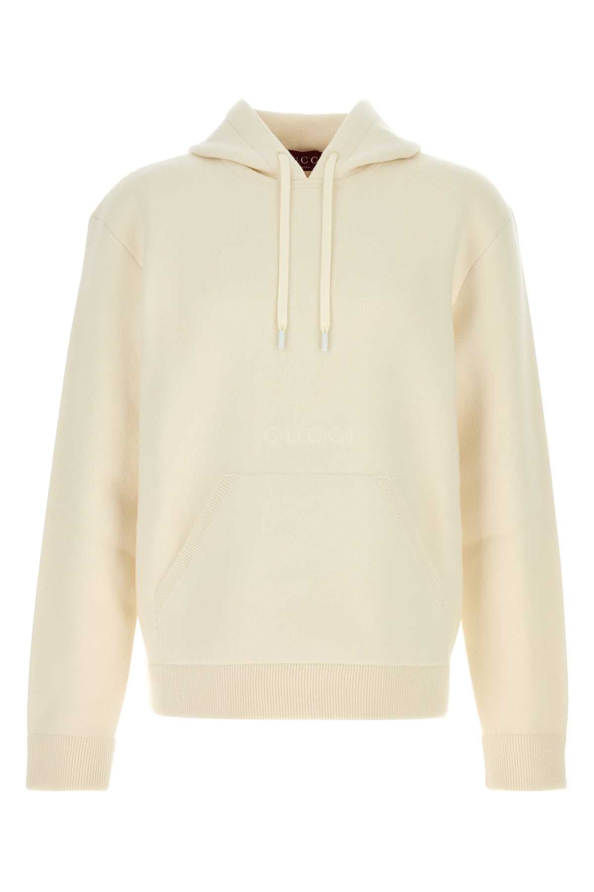 Gucci Men Ivory Stretch Wool Blend Sweatshirt GUCCI