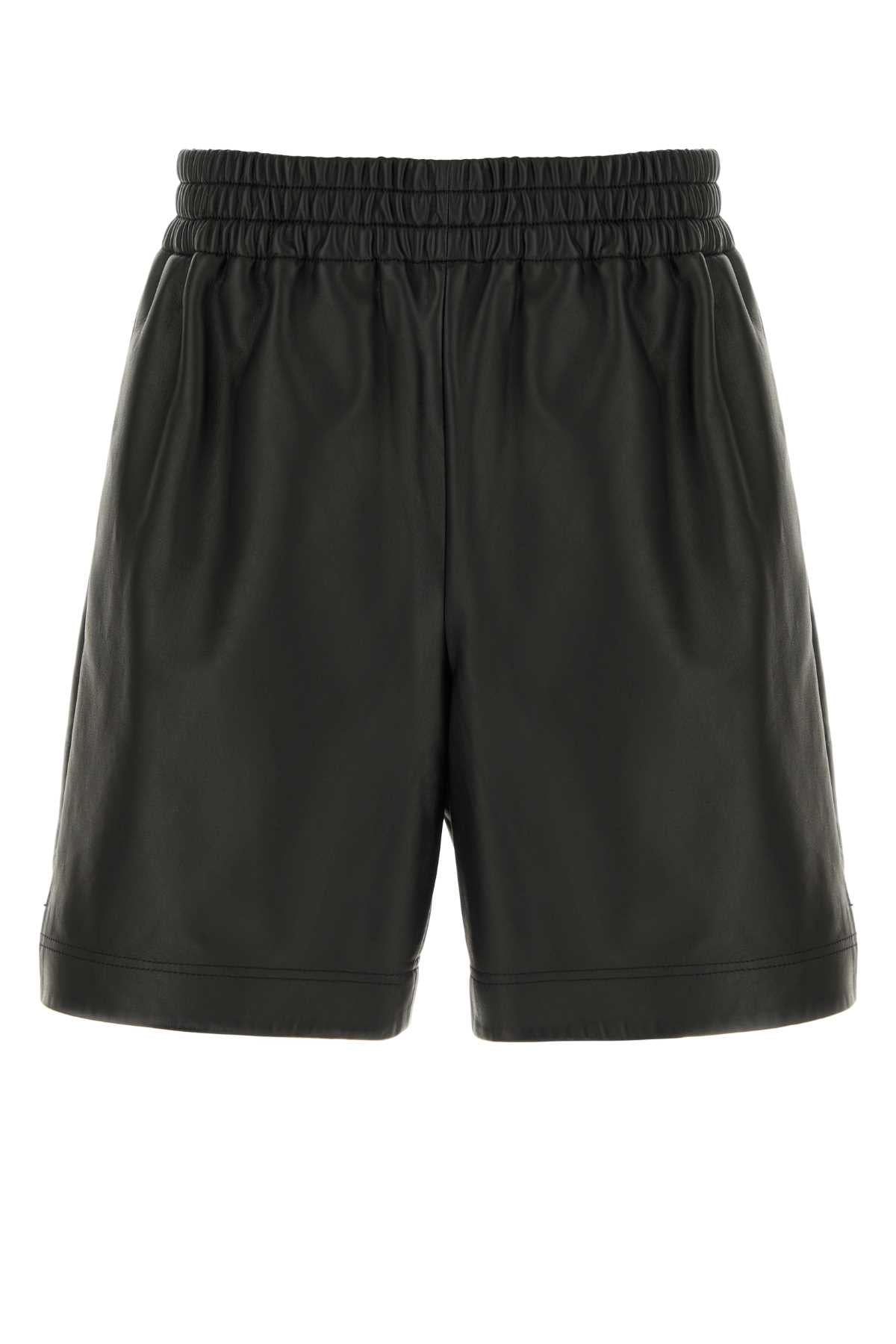 Gucci Men Black Leather Bermuda Shorts GUCCI