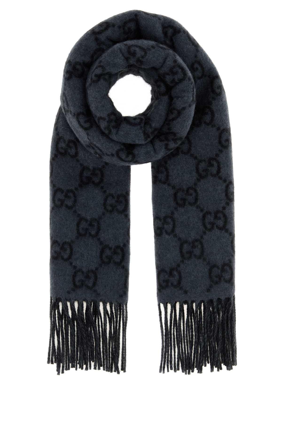 Gucci Men Embroidered Cashmere Scarf GUCCI