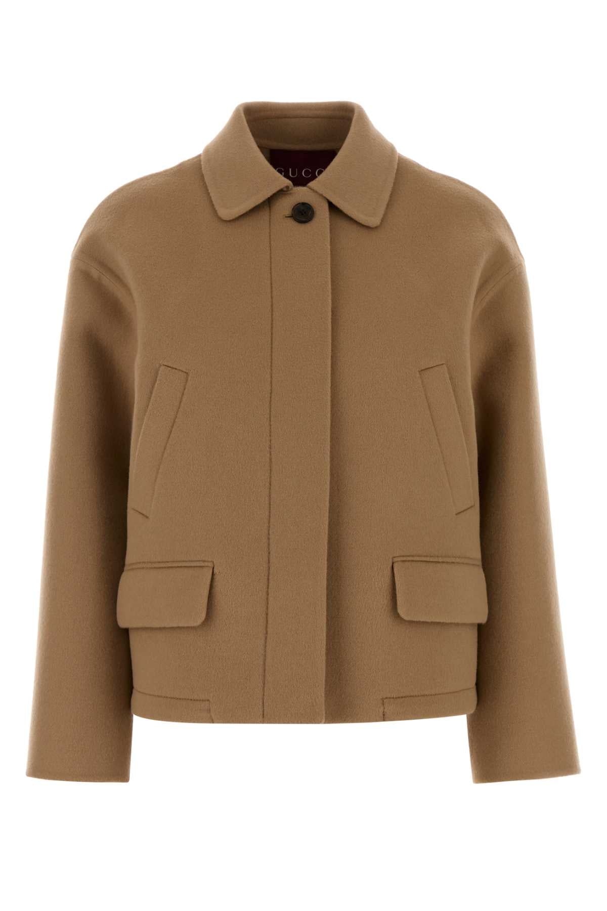 Gucci Women Camel Wool Blend Jacket GUCCI