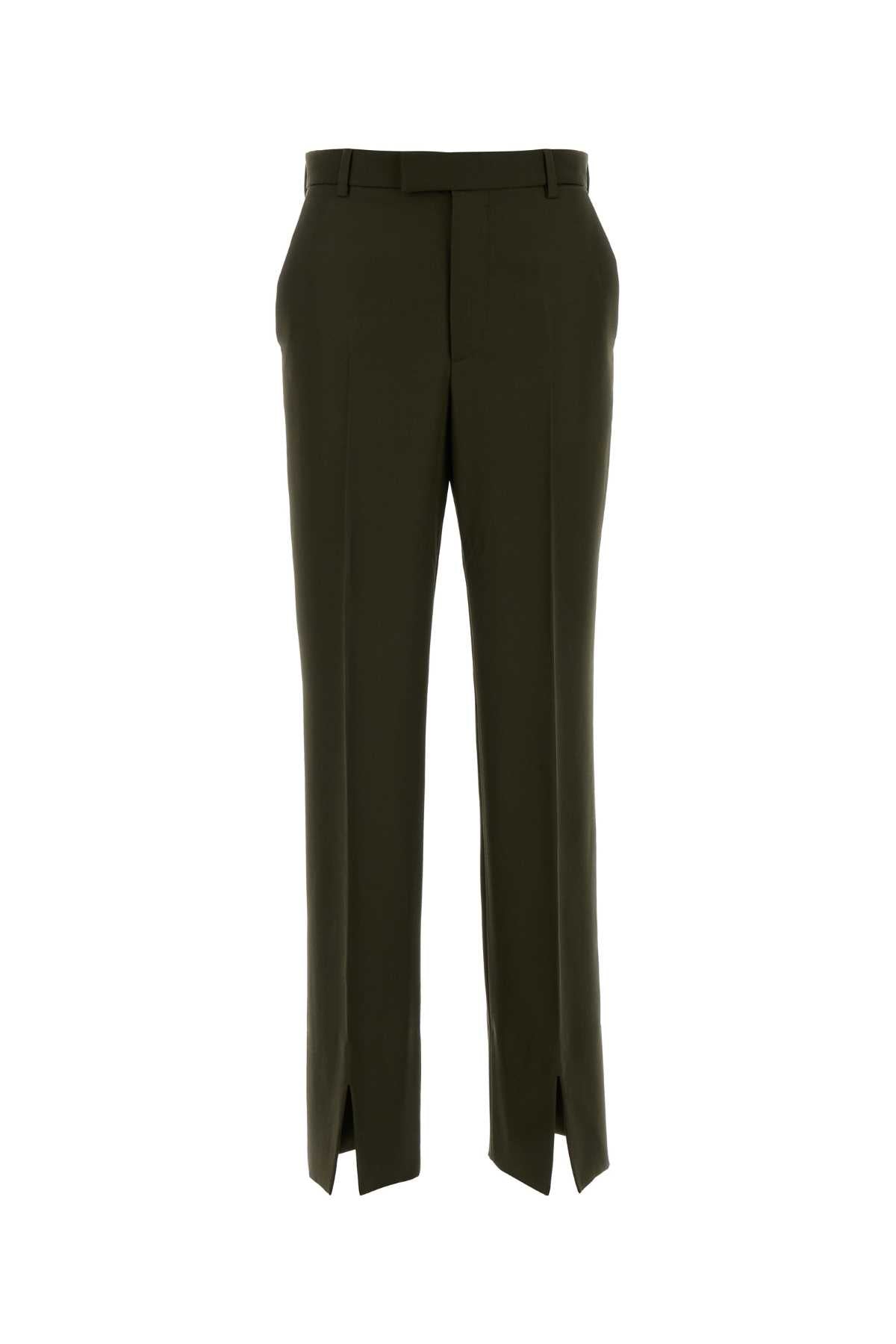 Gucci Women Olive Green Wool Blend Pant GUCCI