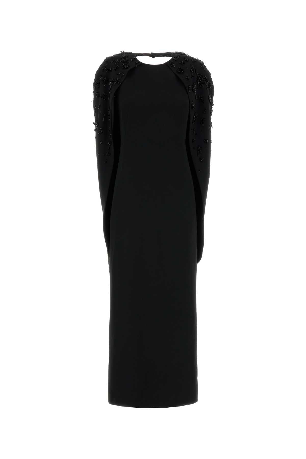 Alberta Ferretti Women Black Stretch Crepe Long Dress ALBERTA FERRETTI