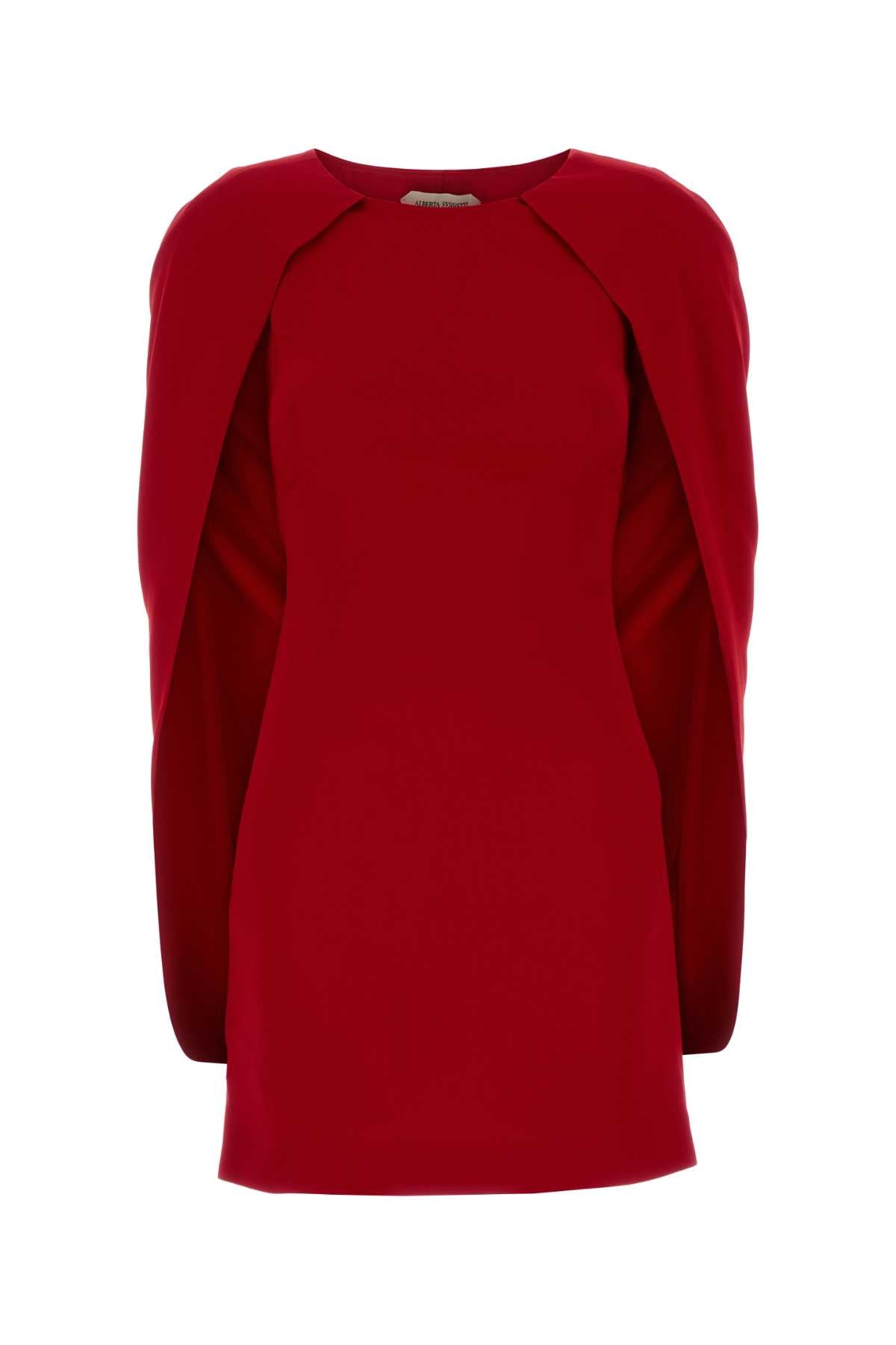 Alberta Ferretti Women Red Stretch Crepe Mini Dress ALBERTA FERRETTI