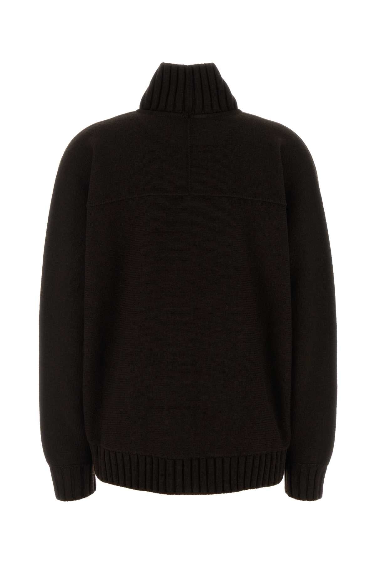 Gucci Women Brown Wool Blend Oversize Sweater