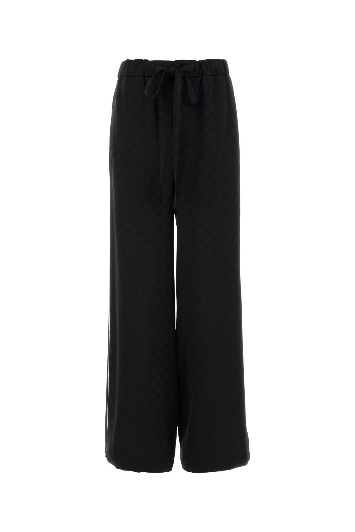 Gucci Women Black Satin Pyjama Pant GUCCI