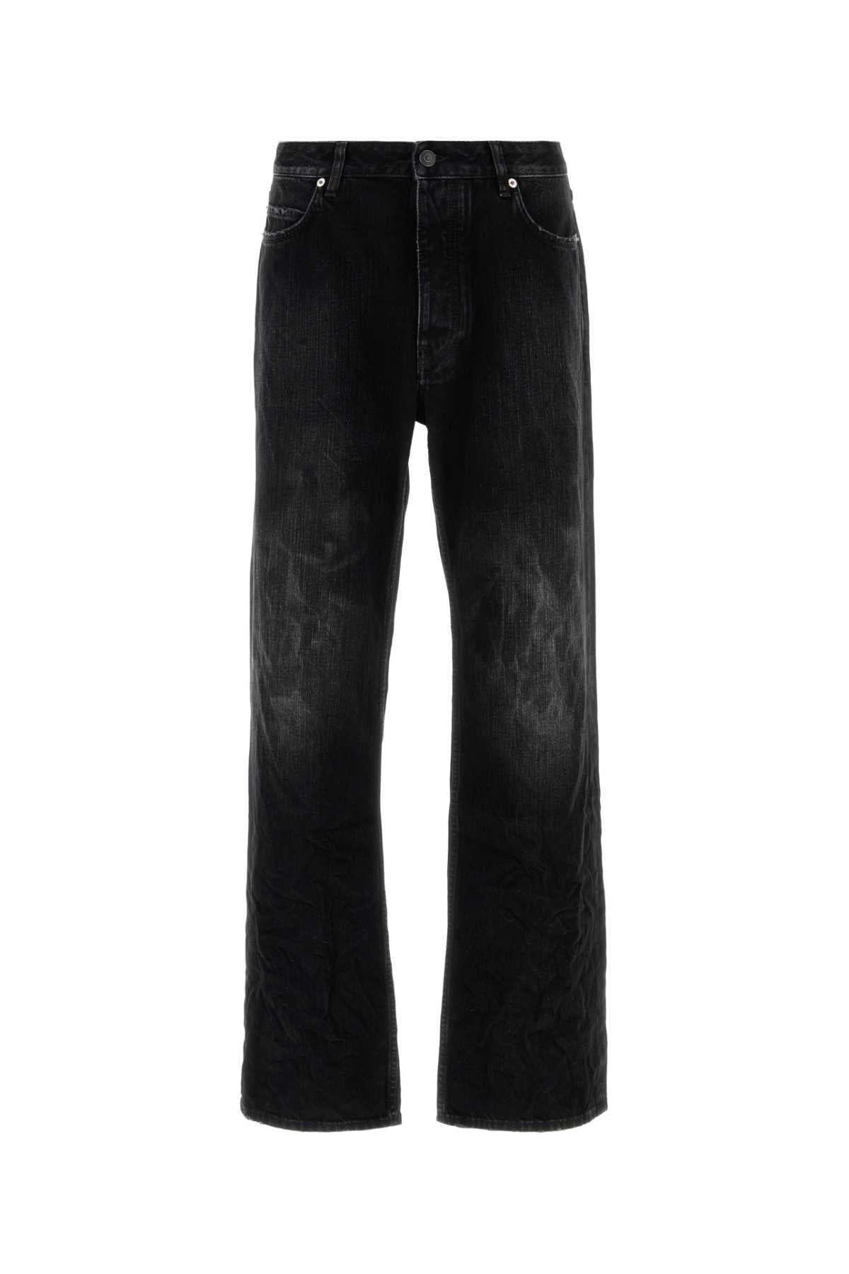 Balenciaga Men Black Denim Wide-Leg Jeans BALENCIAGA