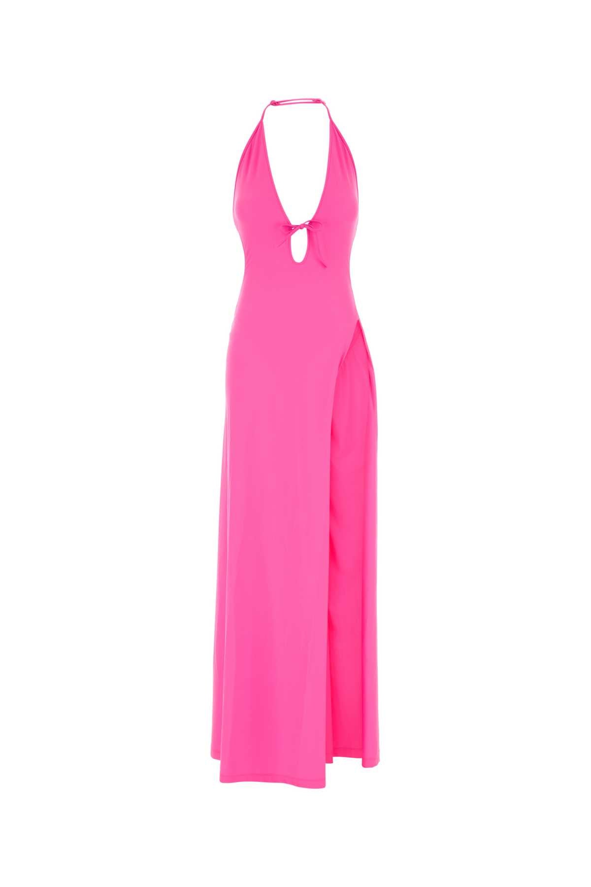 Balenciaga Women Fluo Pink Stretch Nylon Dress BALENCIAGA