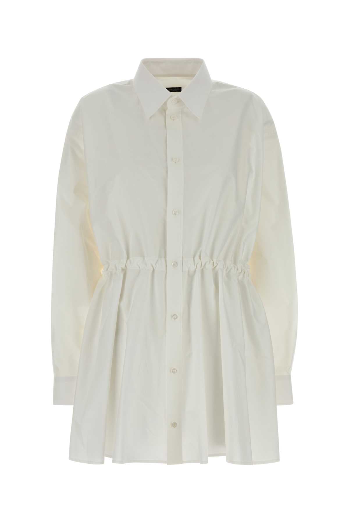 Balenciaga Women White Poplin Shirt Dress BALENCIAGA