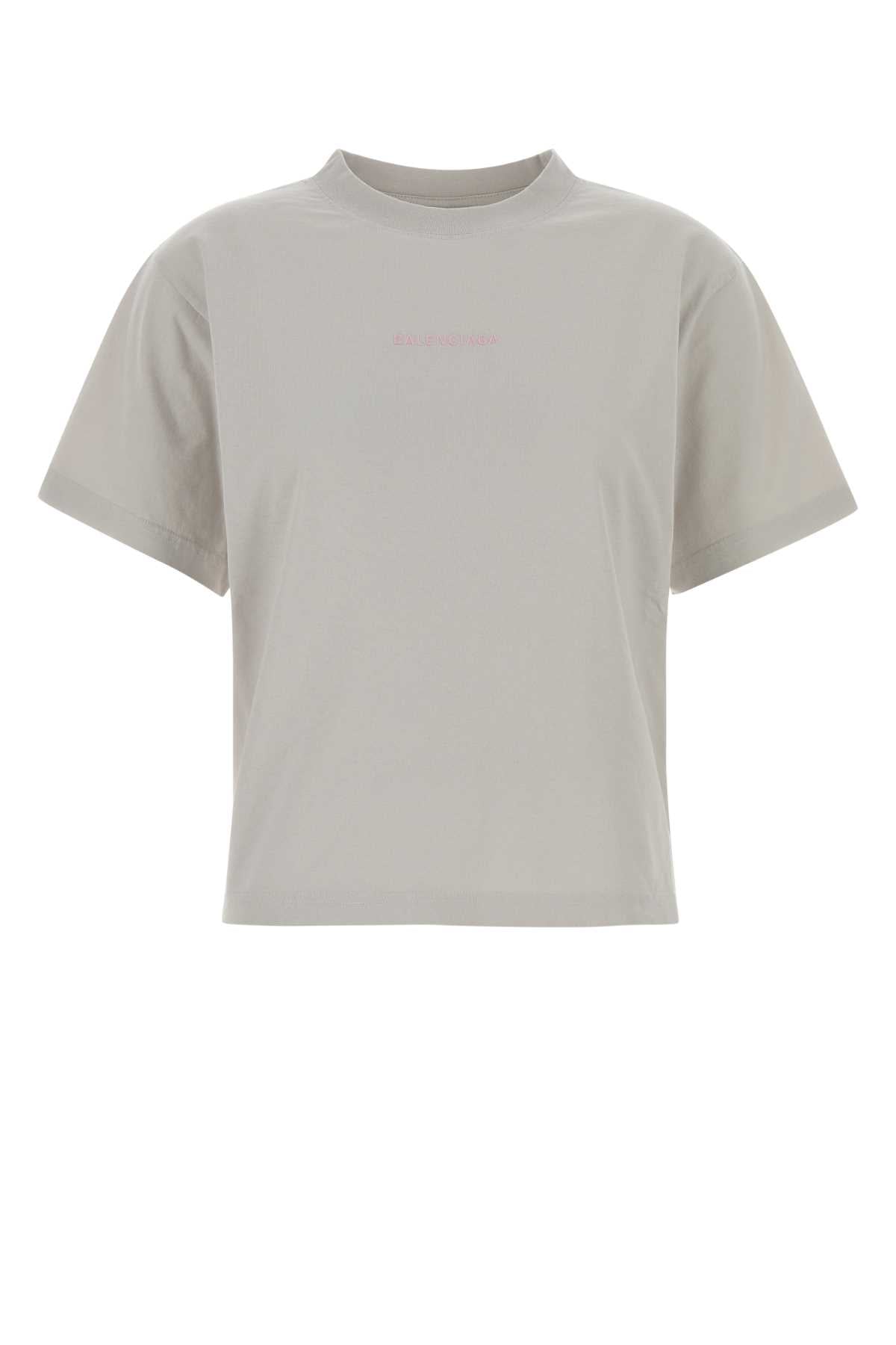 Balenciaga Women Light Grey Cotton T-Shirt BALENCIAGA
