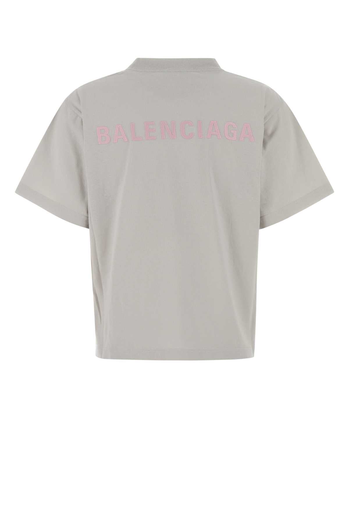 Balenciaga Women Light Grey Cotton T-Shirt BALENCIAGA