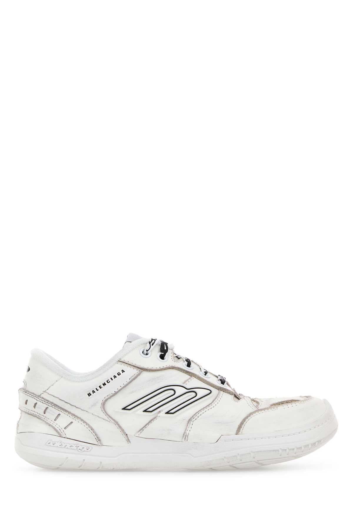 Balenciaga Women White Leather Hamptons Sneakers BALENCIAGA