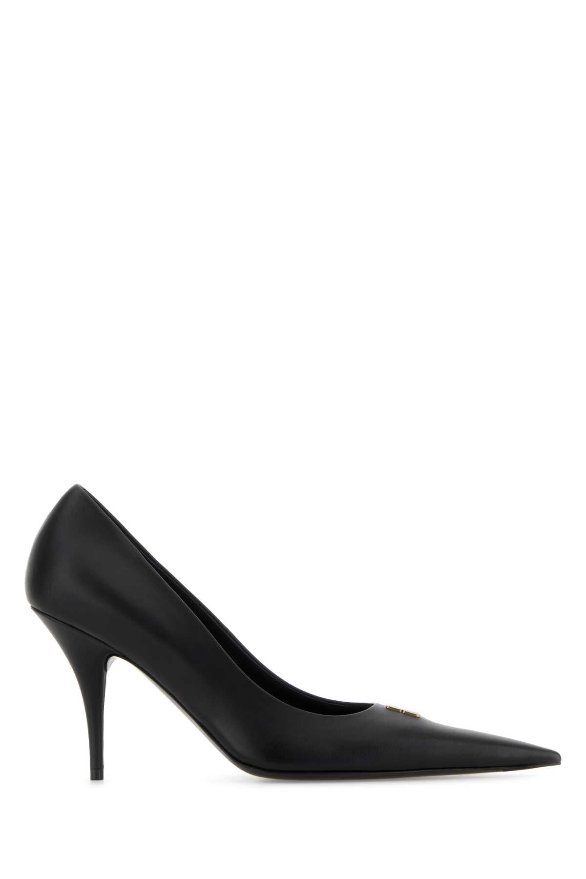 Balenciaga Women Black Leather Avenue Bb Editor 90 Pumps BALENCIAGA