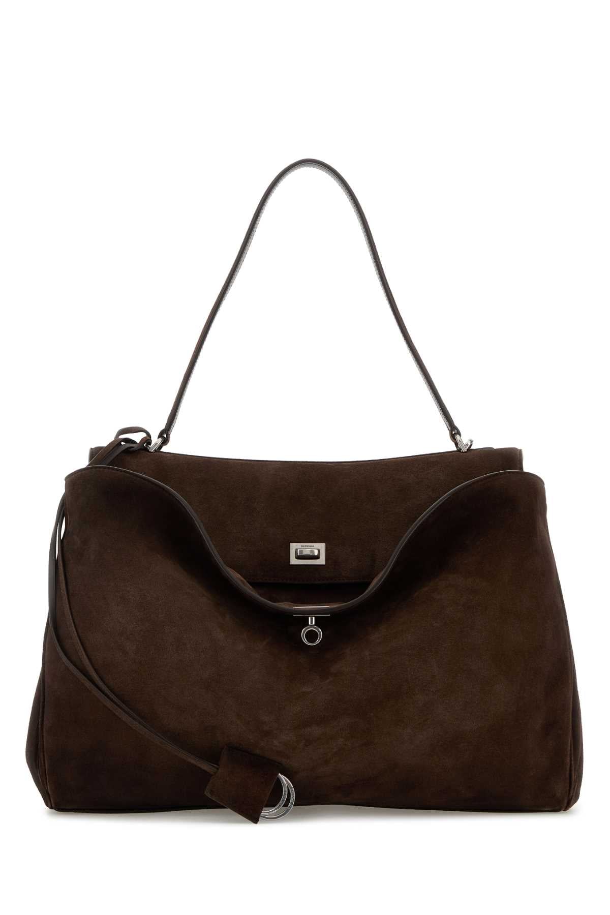Balenciaga Men Dark Brown Suede Large Rodeo Handbag BALENCIAGA