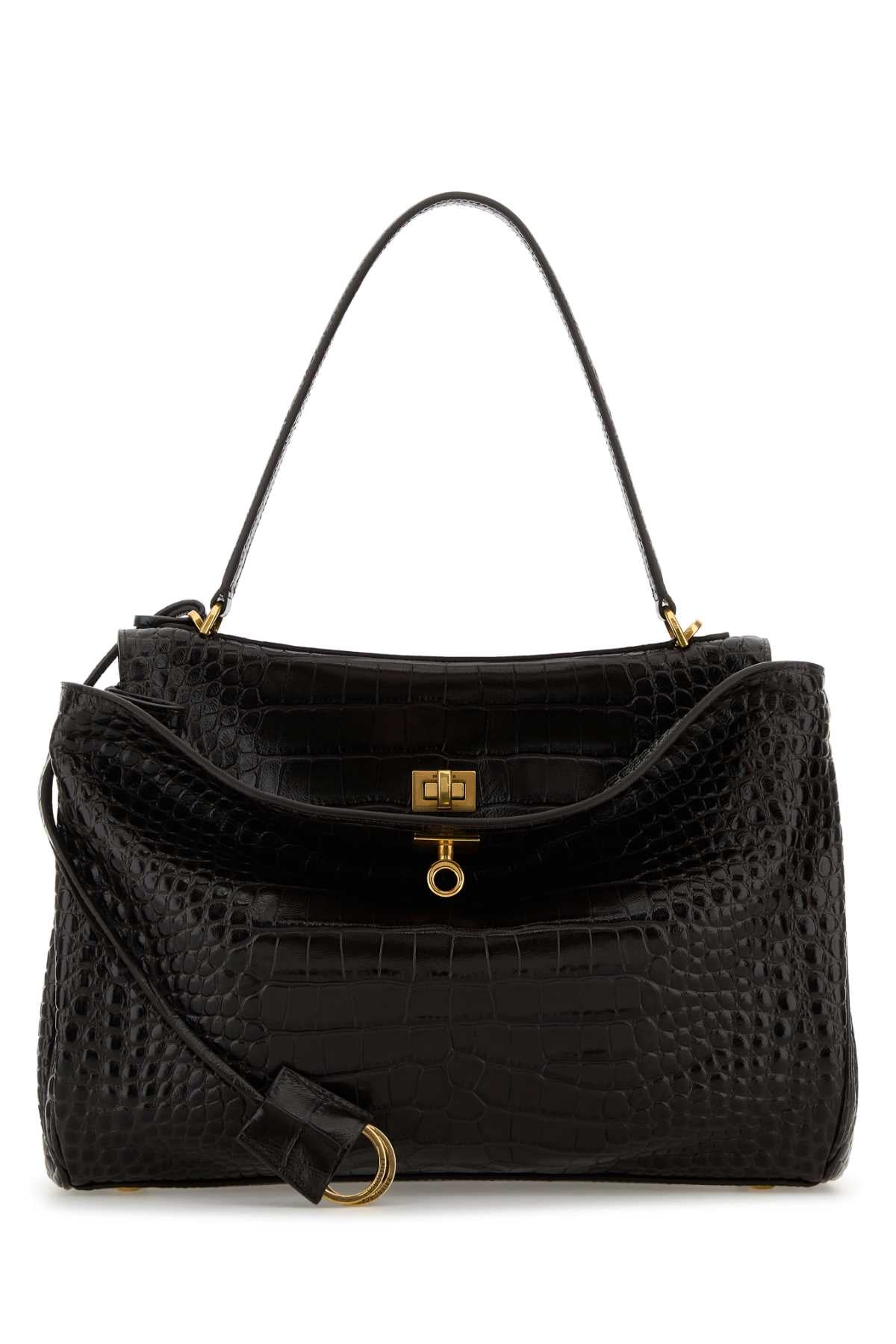 Balenciaga Women Dark Brown Leather Rodeo Handbag BALENCIAGA