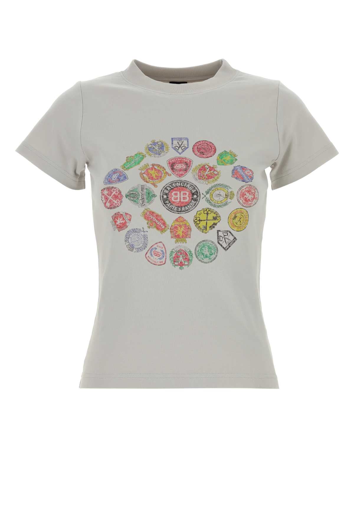 Balenciaga Women Light Grey Cotton T-Shirt BALENCIAGA