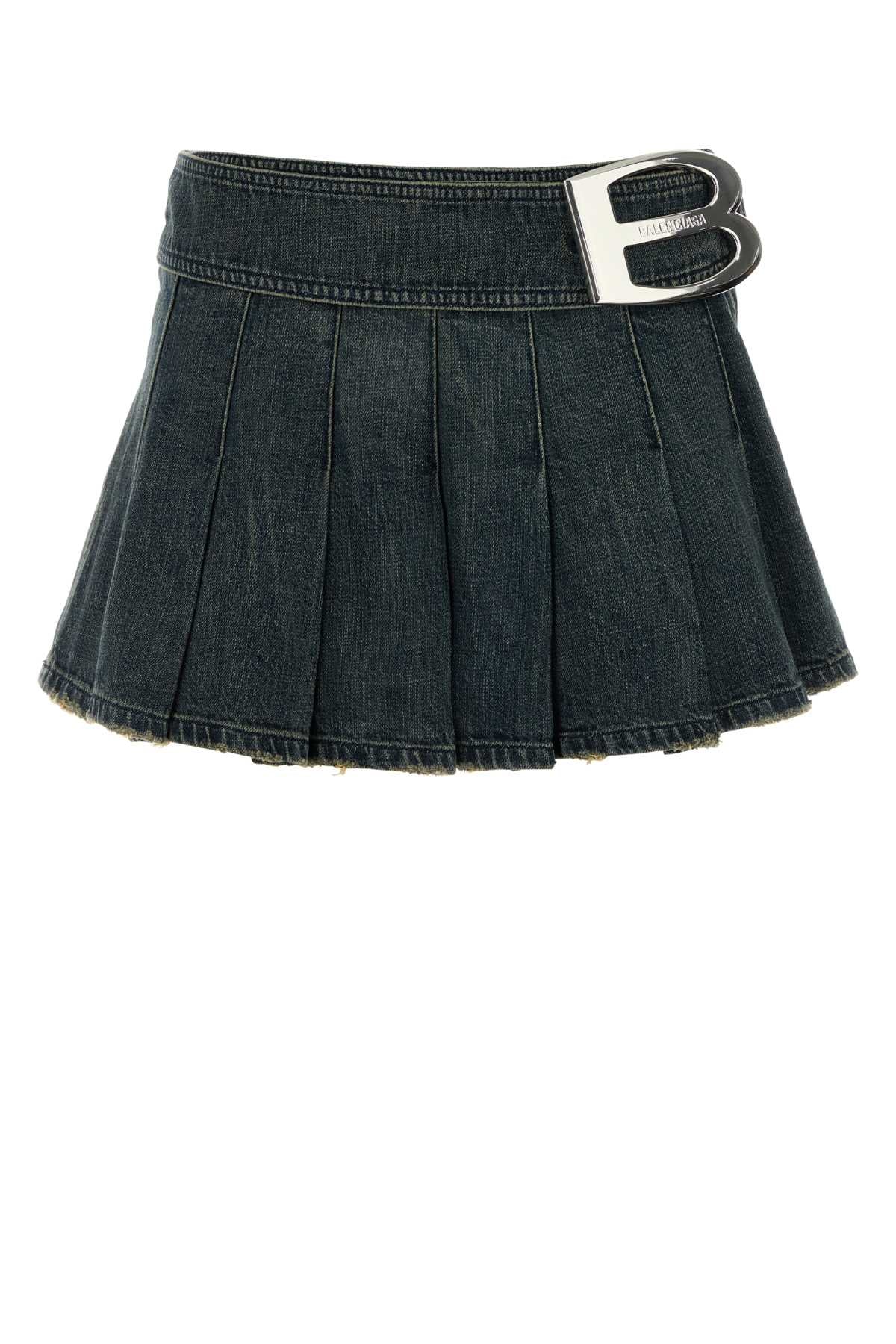Balenciaga Women Denim Mini Skirt BALENCIAGA
