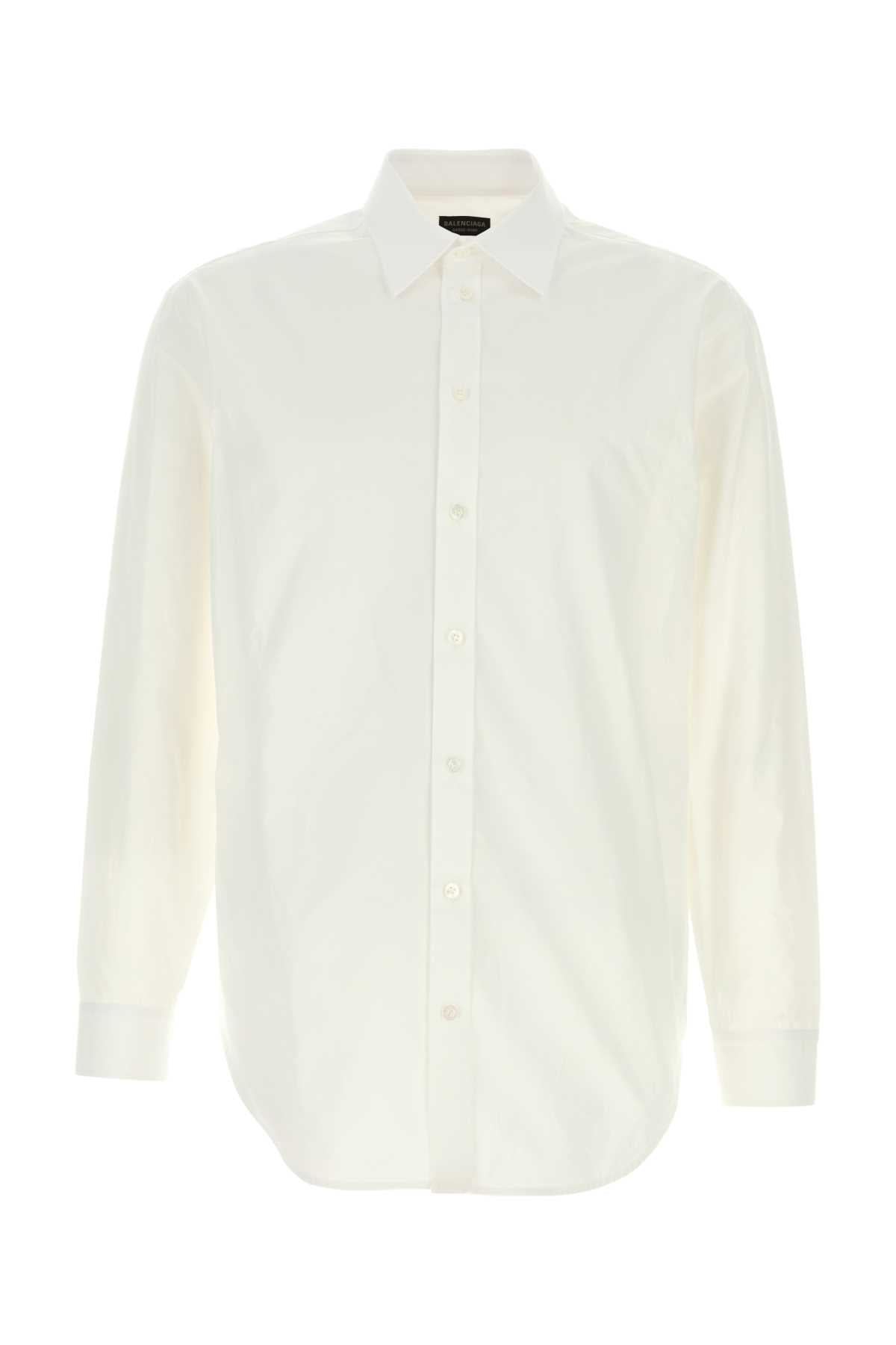 Balenciaga Men White Poplin Shirt BALENCIAGA