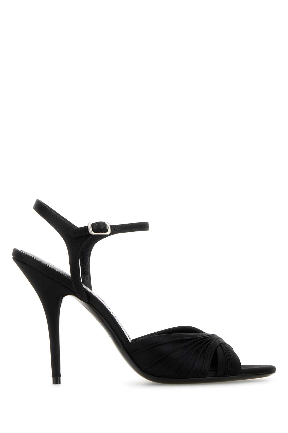 Balenciaga Women Black Satin Dynastie Sandals BALENCIAGA