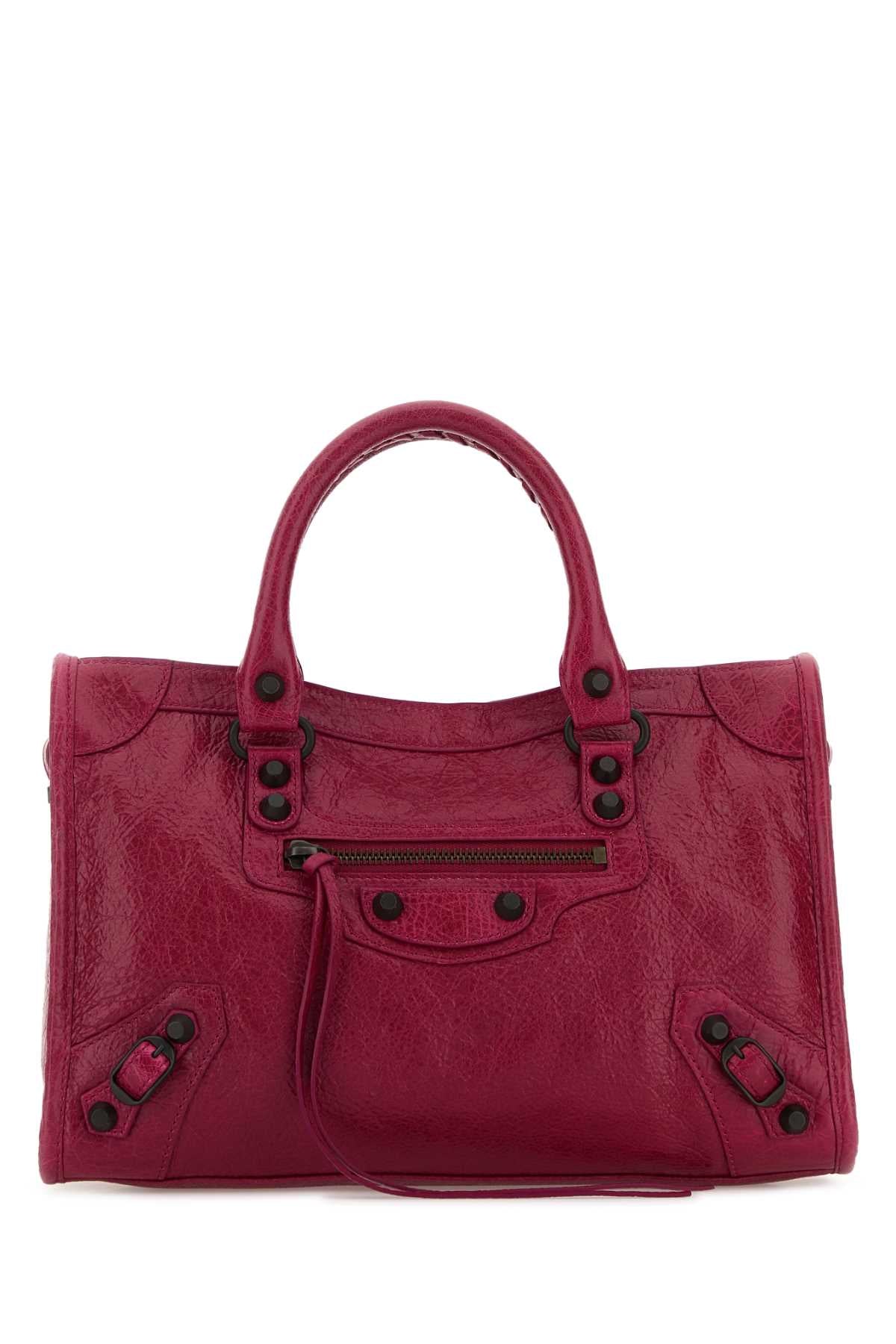 Balenciaga Women Fuchsia Pink Leather Small Le City Handbag BALENCIAGA